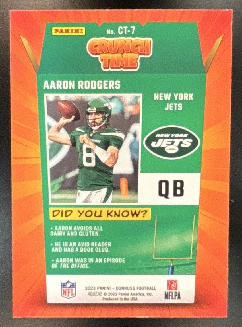 2023 Panini Donruss Aaron Rodgers Crunch Time Galactic #CT-7 New York Jets - Sports Cards