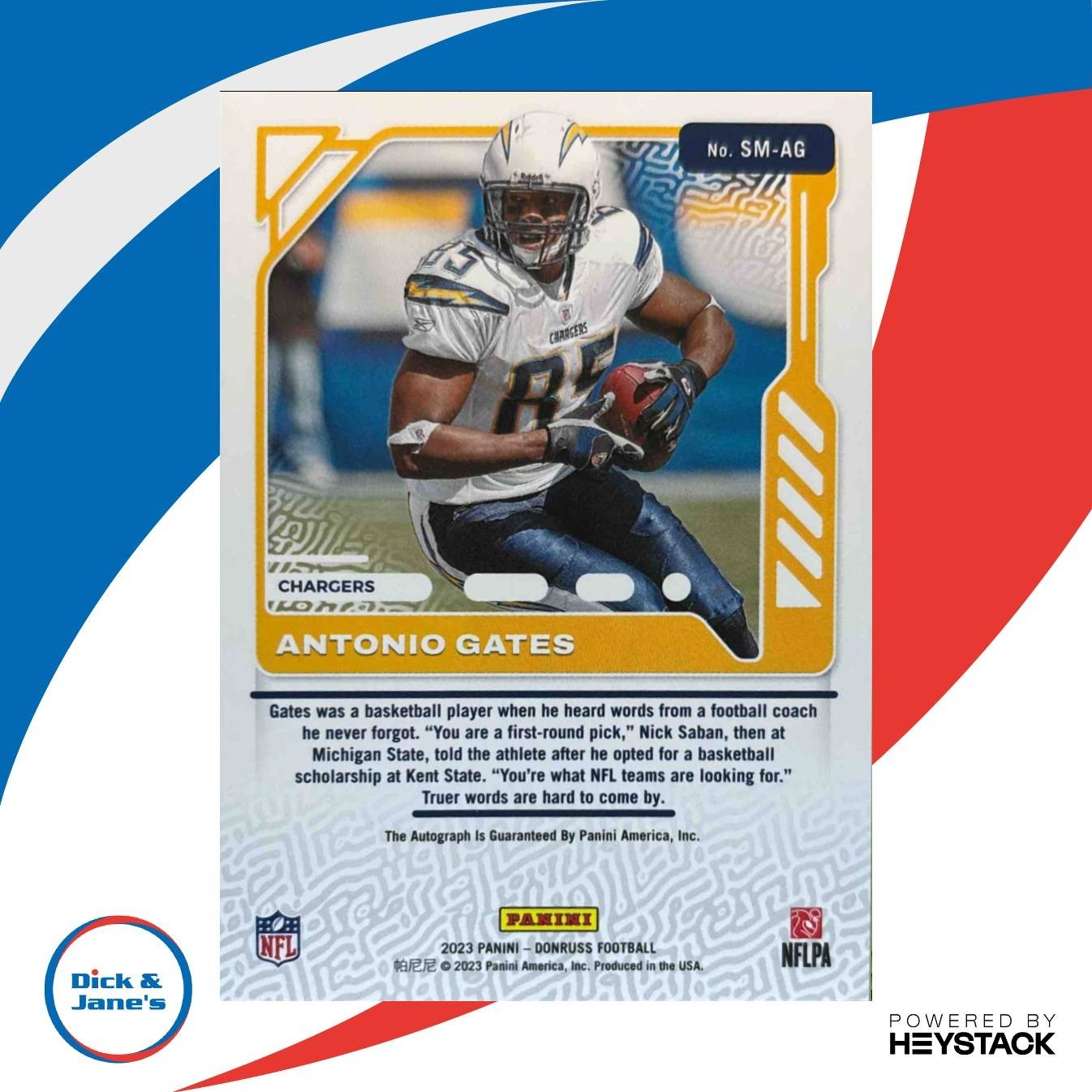 2023 Panini Donruss Antonio Gates Signature Marks #SM-AG Auto San Diego Chargers - Sports Cards