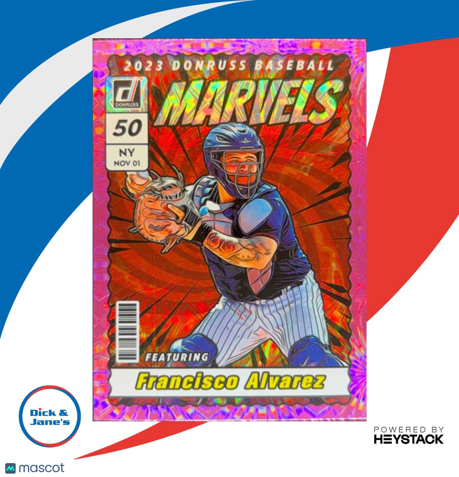 2023 Panini Donruss Francisco Alvarez Marvels Pink Fireworks #M1 New York Mets - Sports Cards