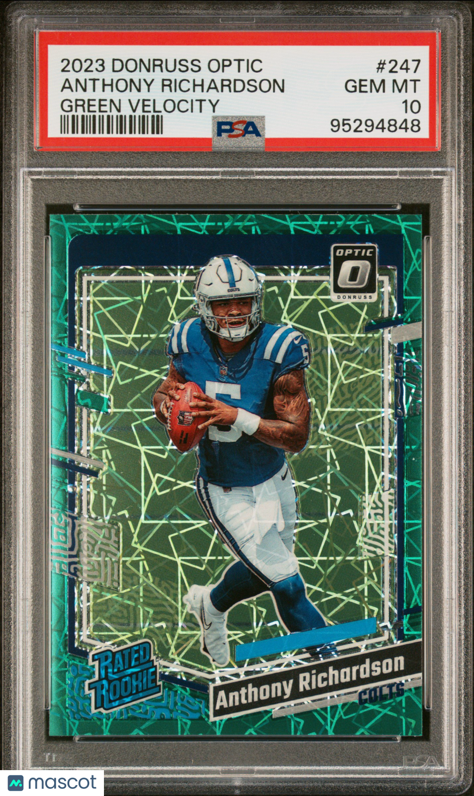 2023 Panini Donruss Optic Anthony Richardson Green Velocity #247 PSA 10 - Graded Sports Cards