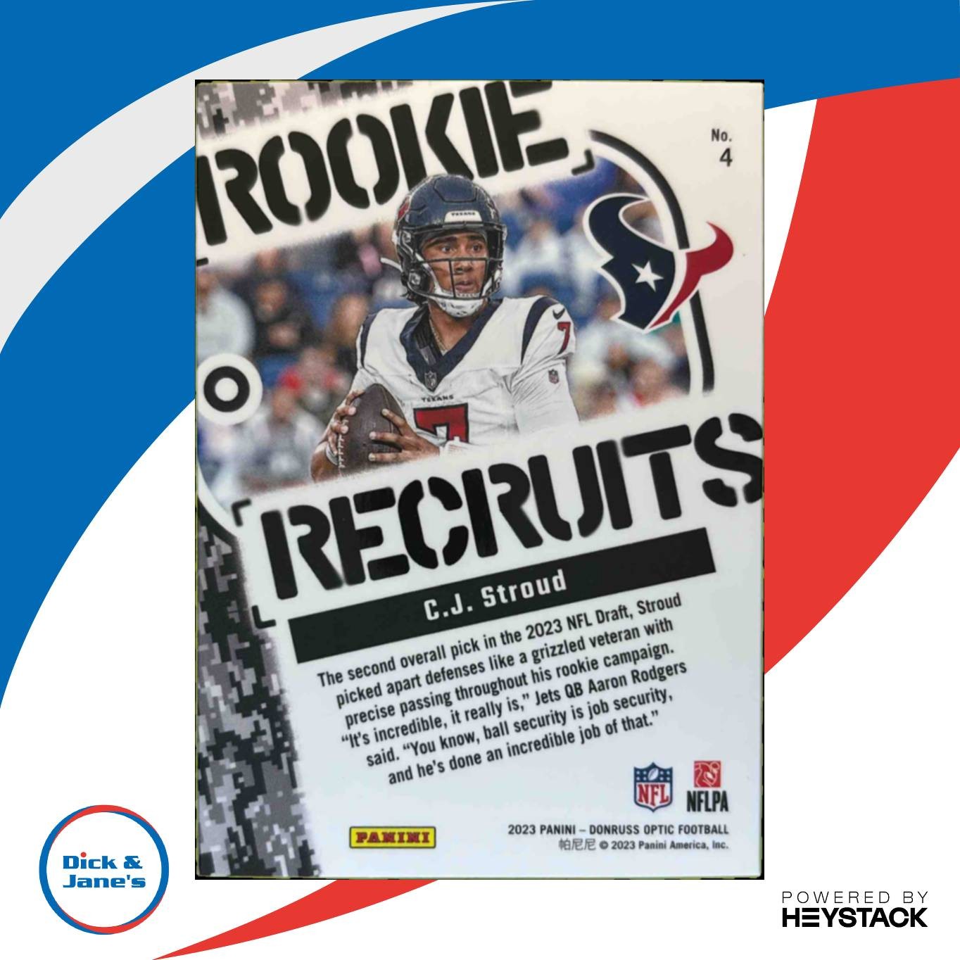 2023 Panini Donruss Optic C.J. Stroud Rookie Recruits #4 RC Houston Texans - Sports Cards