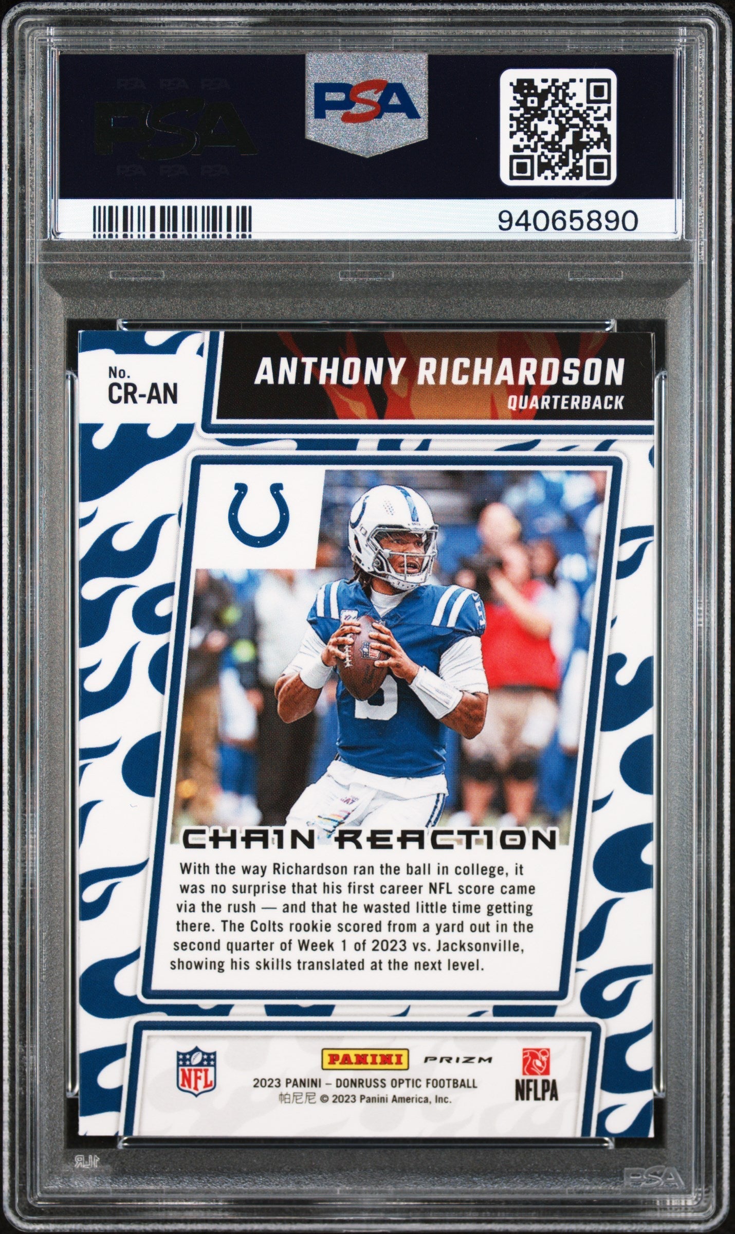 2023 Panini Donruss Optic Chain Reaction Anthony Richardson #CRAN PSA 10 Colts - Graded Sports Cards