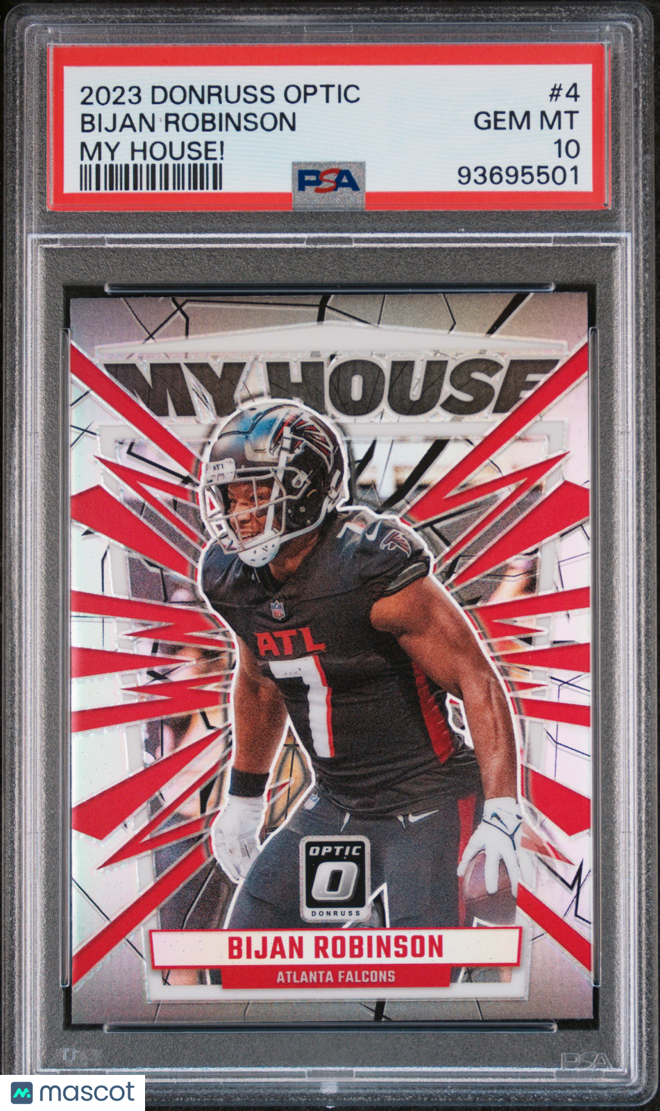 2023 Panini Donruss Optic My House! Bijan Robinson Short Print Rookie #4 PSA 10 - Graded Sports Cards