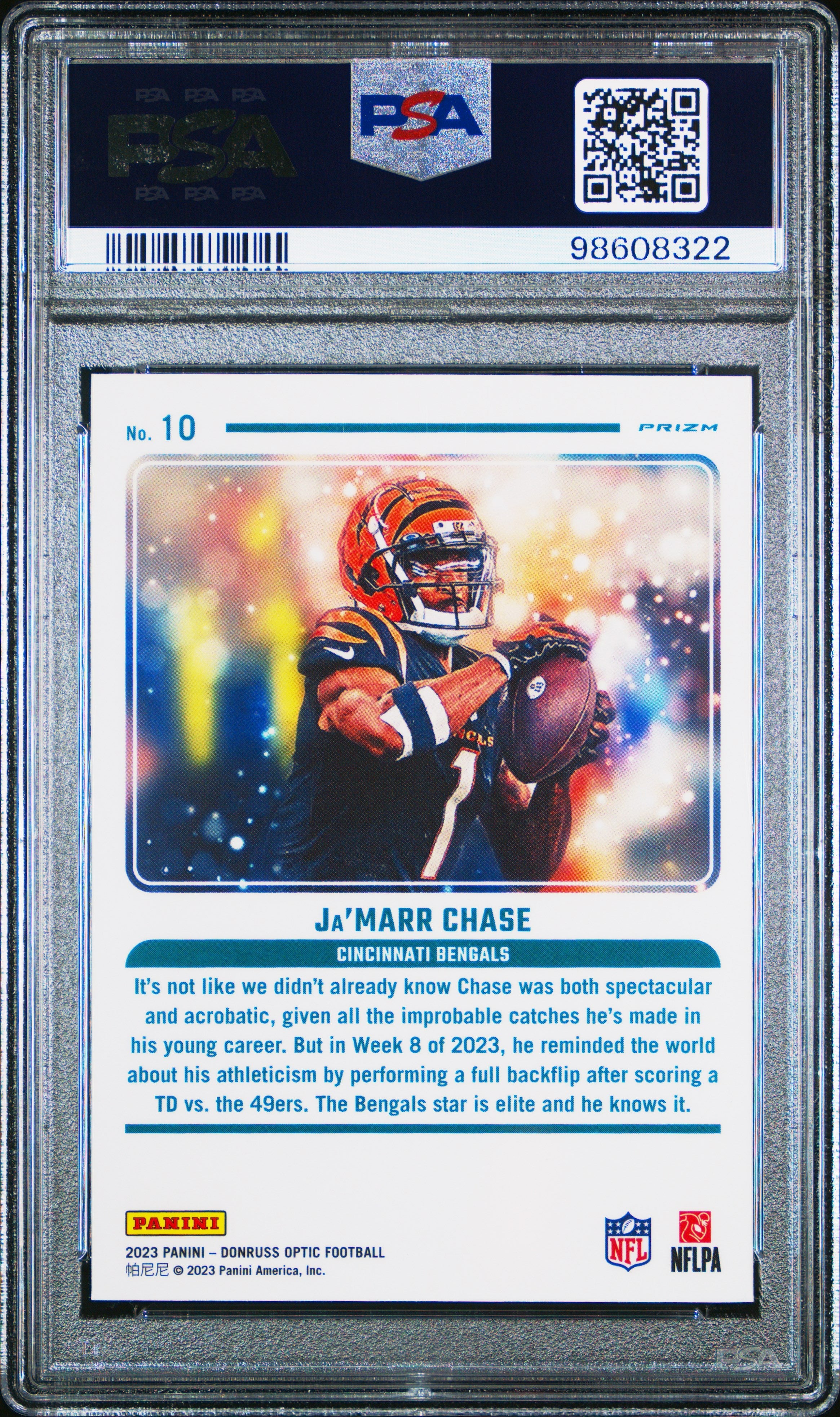 2023 Panini Donruss Optic Mythical Ja’marr Chase #10 PSA 9 Cincinnati Bengals - Graded Sports Cards