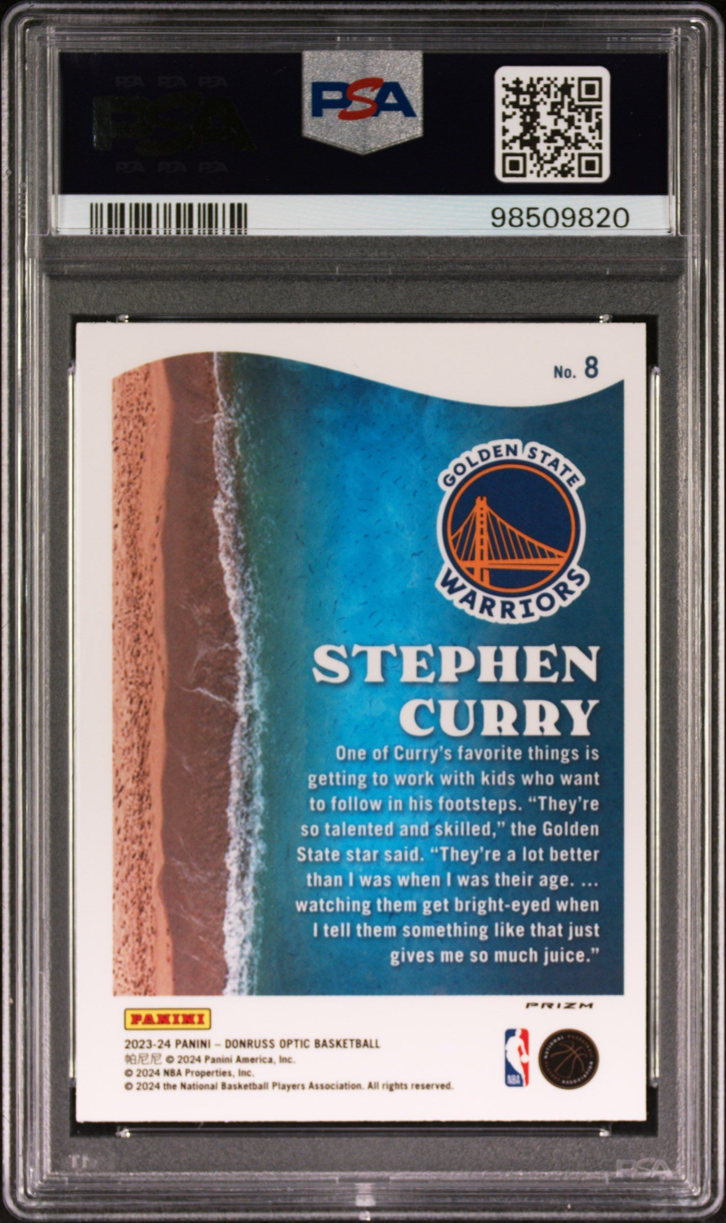 2023 Panini Donruss Optic Splash Stephen Curry Purple PSA 10 GEM MINT Warriors - Graded Sports Cards