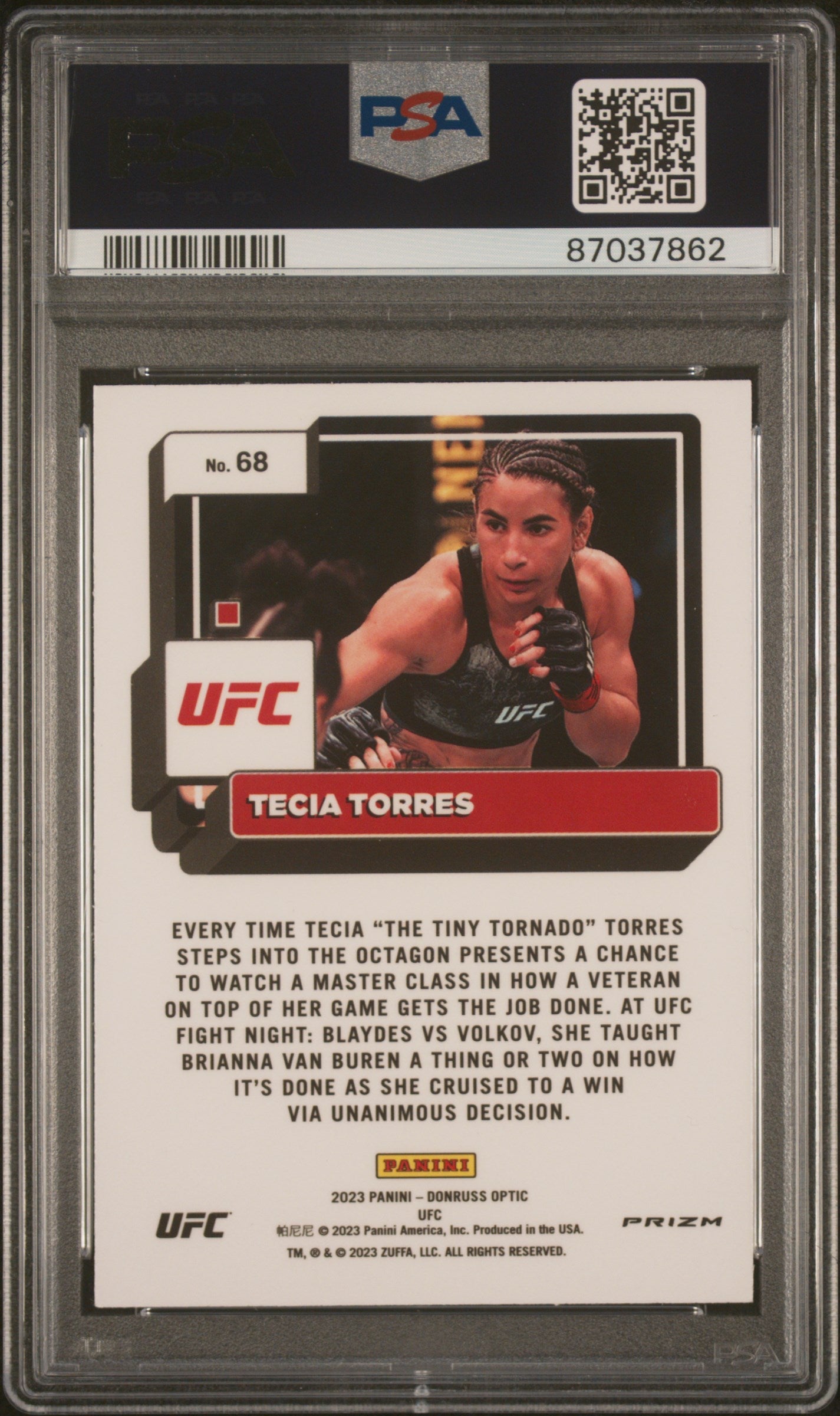2023 Panini Donruss Optic UFC Tecia Torres Black Pandora #68 PSA 10 - Graded Sports Cards