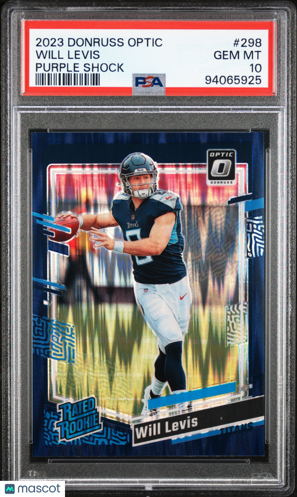 2023 Panini Donruss Optic Will Levis Purple Shock #298 PSA 10 - Graded Sports Cards