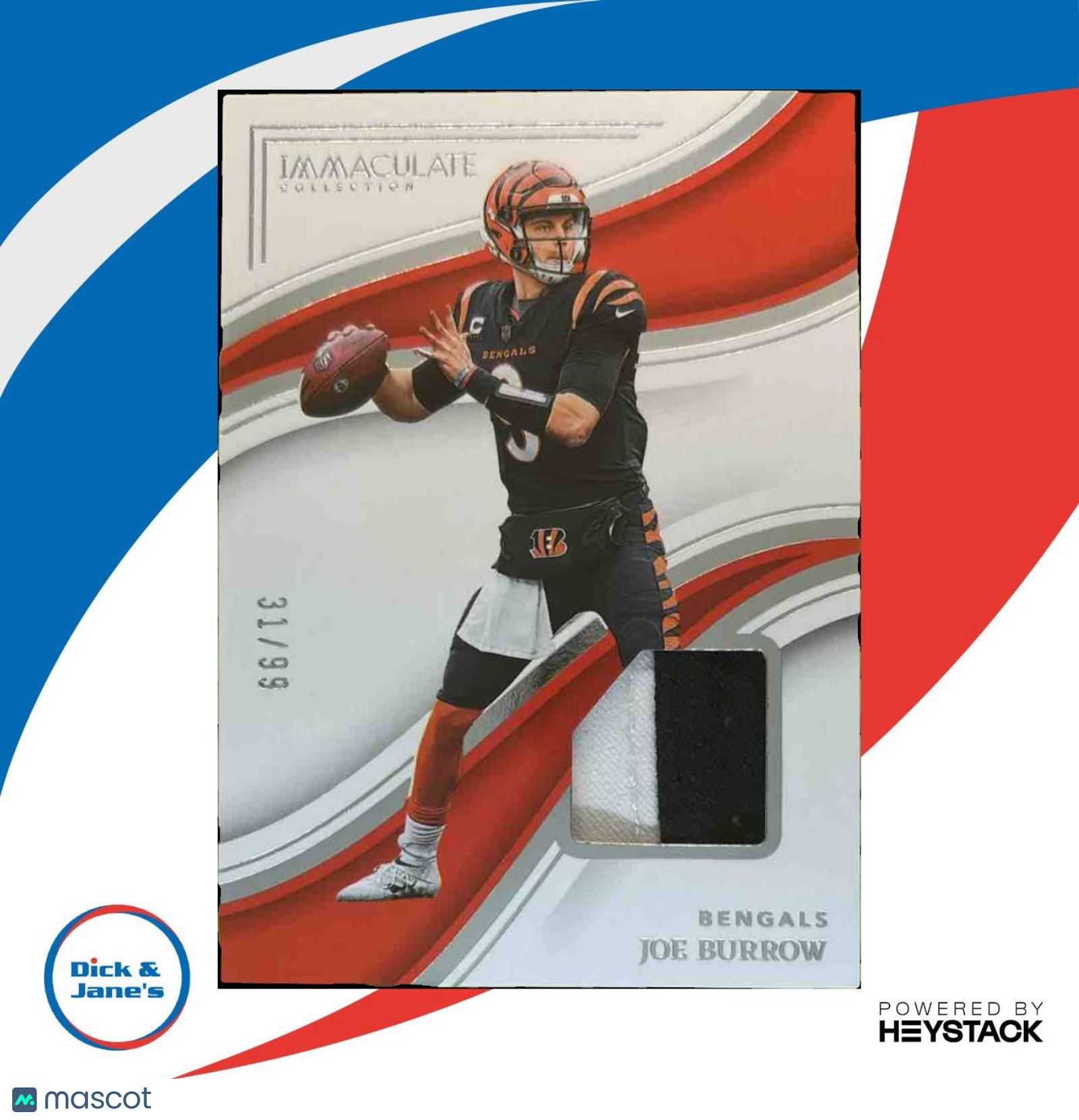 2023 Panini Immaculate Collection Joe Burrow /99 #77 MEM Cincinnati Bengals - Sports Cards