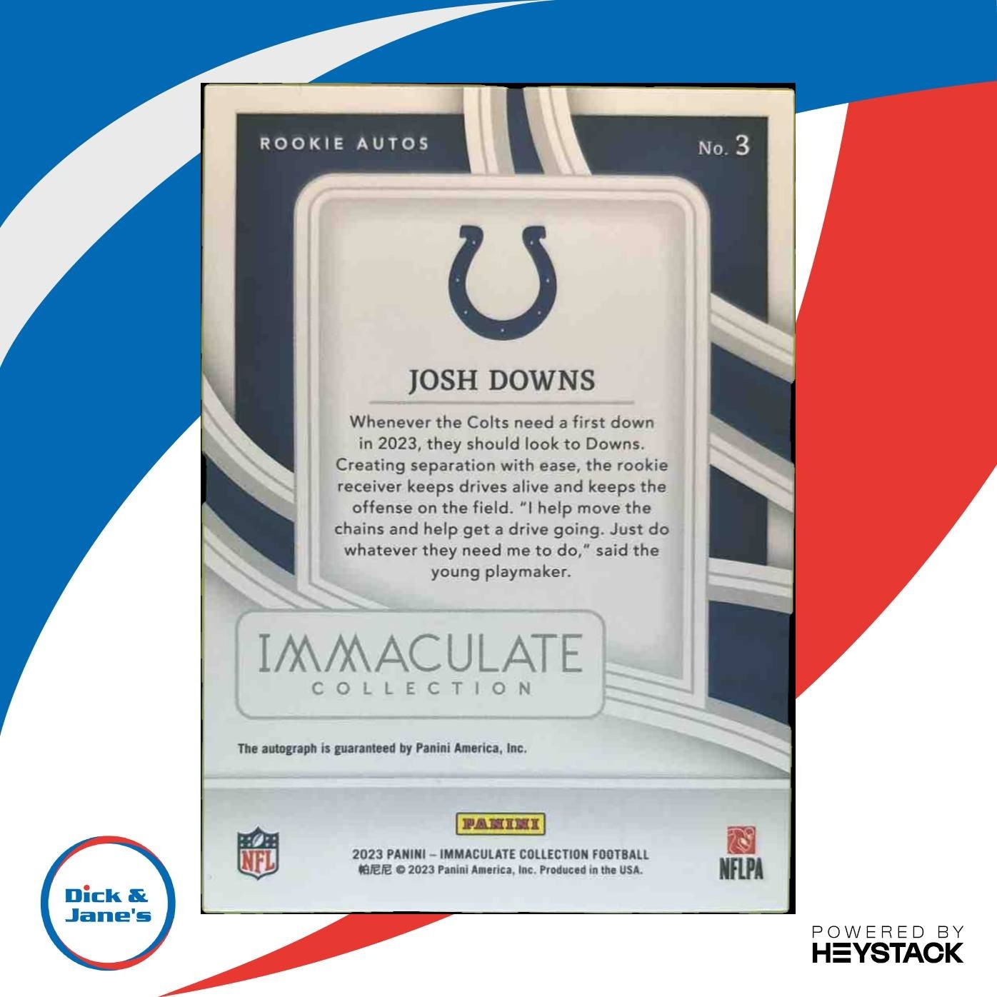 2023 Panini Immaculate Collection Josh Downs Rookie Autos /99 RC Colts - Sports Cards