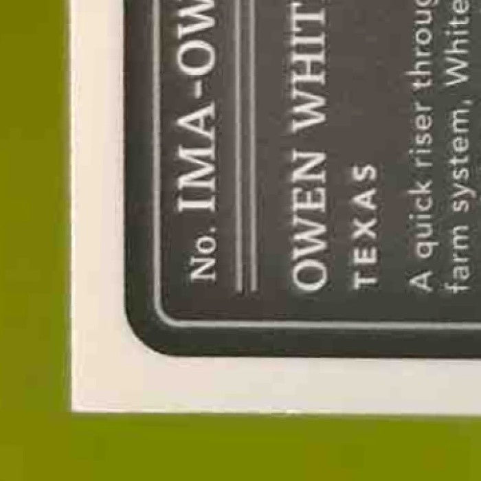 2023 Panini Immaculate Collection Owen White Material Auto /99 MEM Texas Rangers - Sports Cards