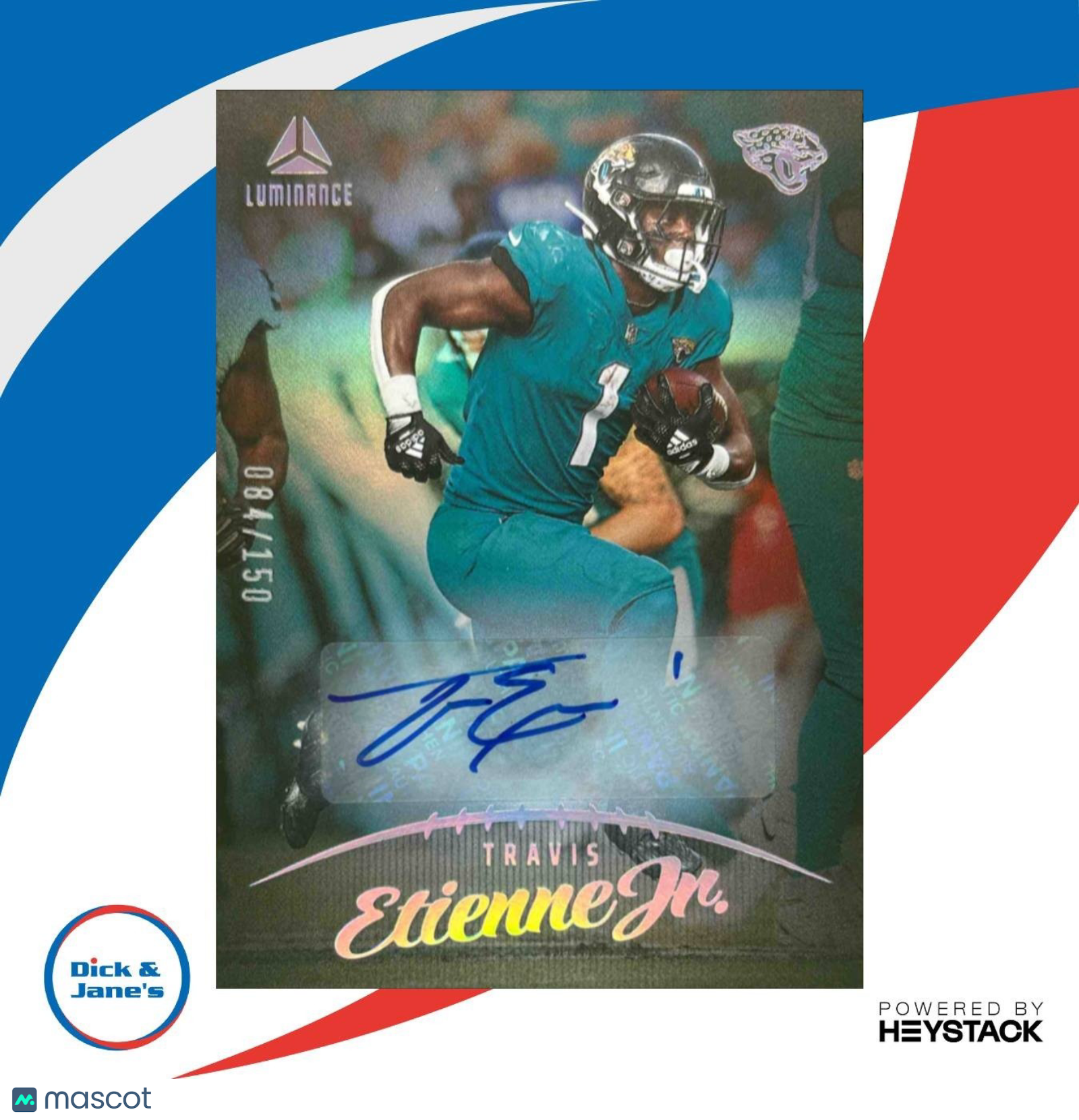 2023 Panini Luminance Travis Etienne Jr. Auto /150 #27 Jacksonville Jaguars - Sports Cards