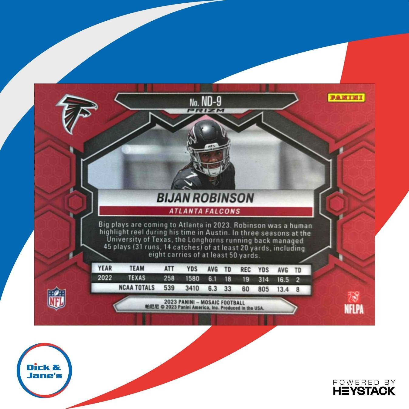 2023 Panini Mosaic Bijan Robinson Camo Pink #ND-9 RC NFL Debut Atlanta Falcons - Sports Cards