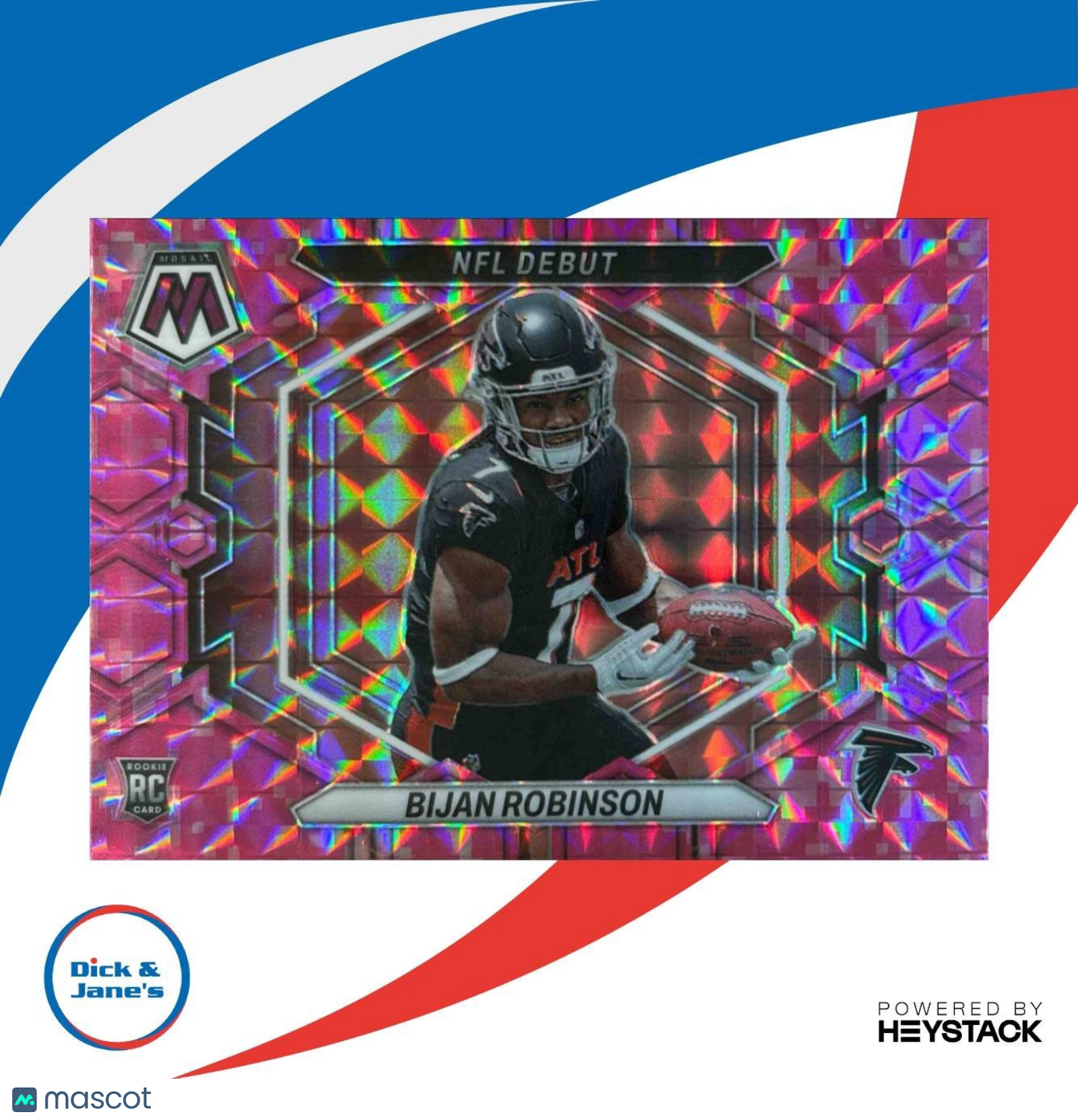 2023 Panini Mosaic Bijan Robinson Camo Pink #ND-9 RC NFL Debut Atlanta Falcons - Sports Cards