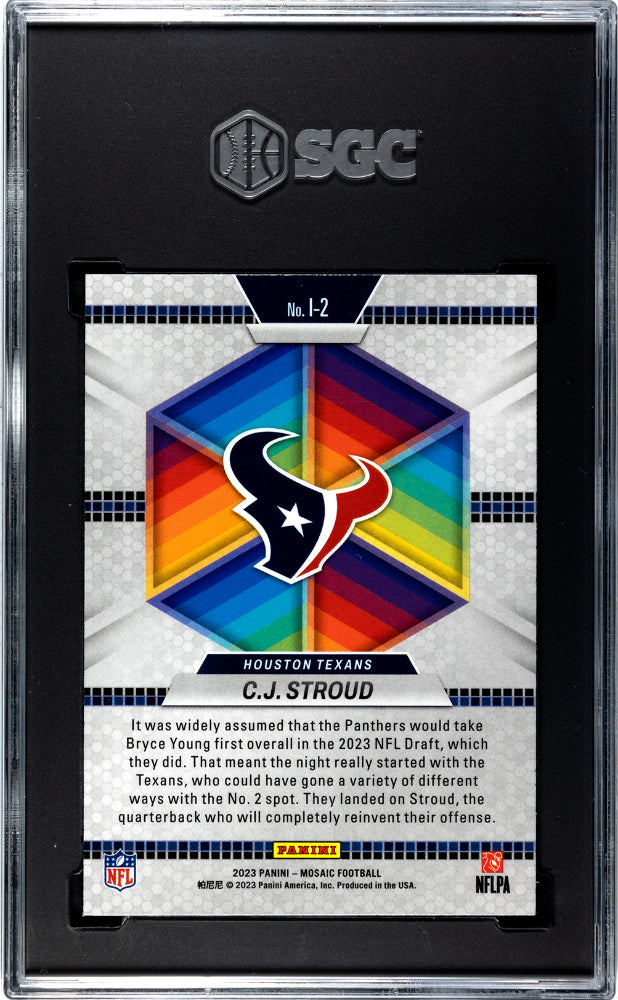 2023 Panini Mosaic CJ Stroud Introductions #I-2 SGC 10 GEM MINT POP 2 Rookie - Graded Sports Cards