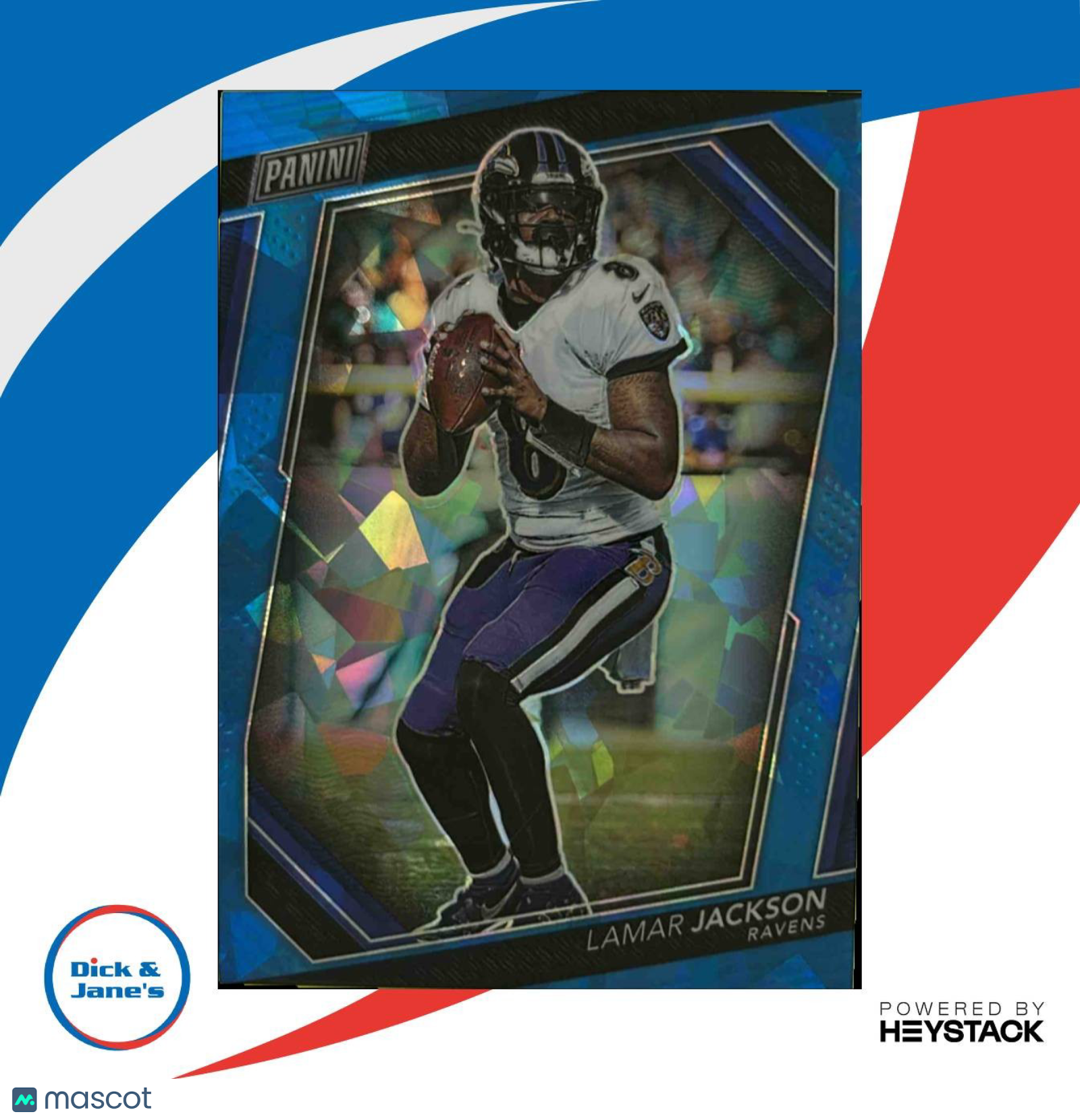 2023 Panini National Convention VIP Lamar Jackson Blue Sparkle 52/149 #9 Ravens - Sports Cards