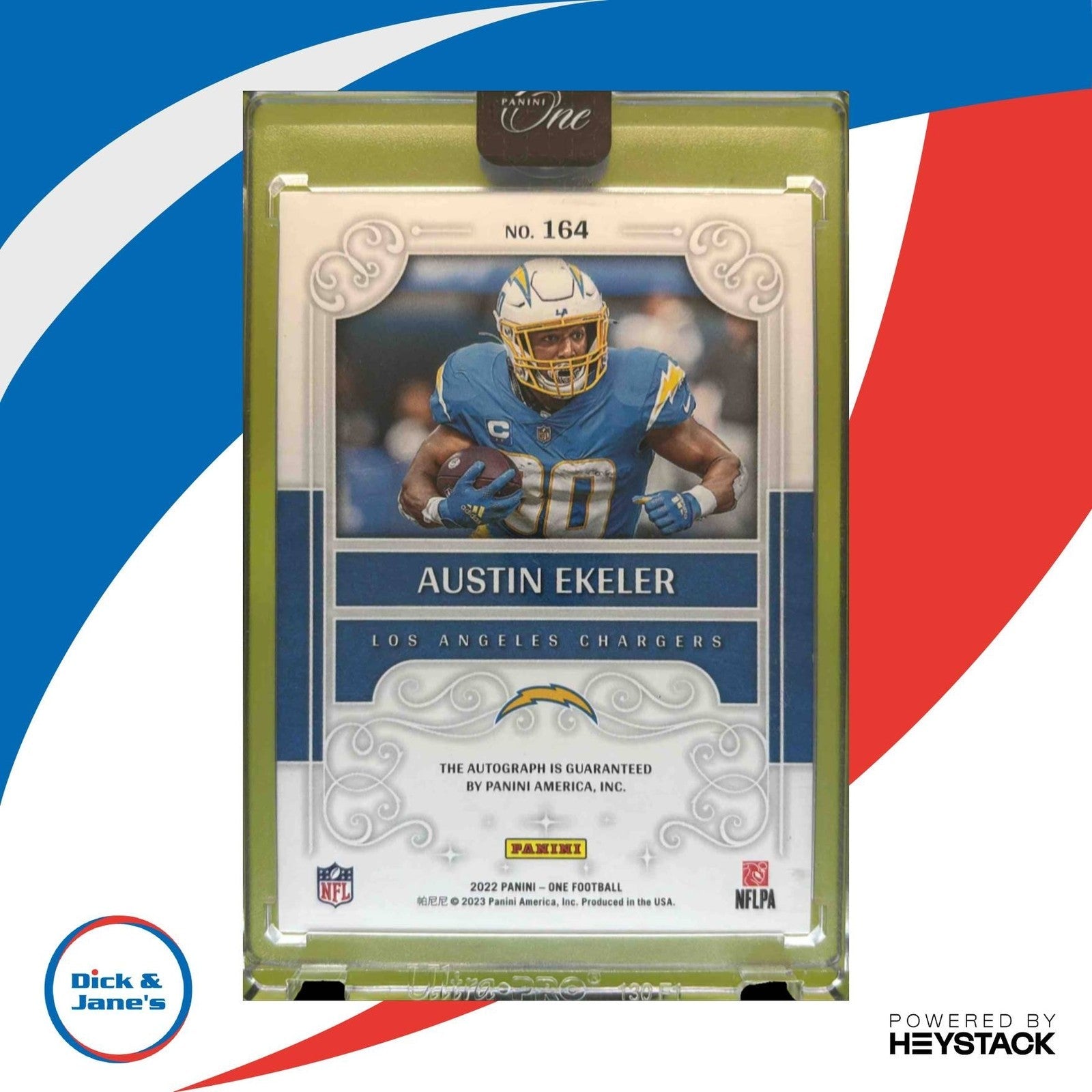 2023 Panini One Austin Ekeler 2022 Man Show Red 5/15 #164 Auto Chargers - Sports Cards