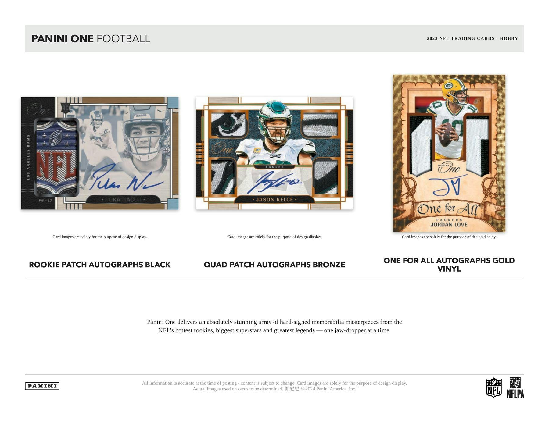 2023 Panini One Football Hobby Box (1 Auto or Mem) - NFL Hobby Box