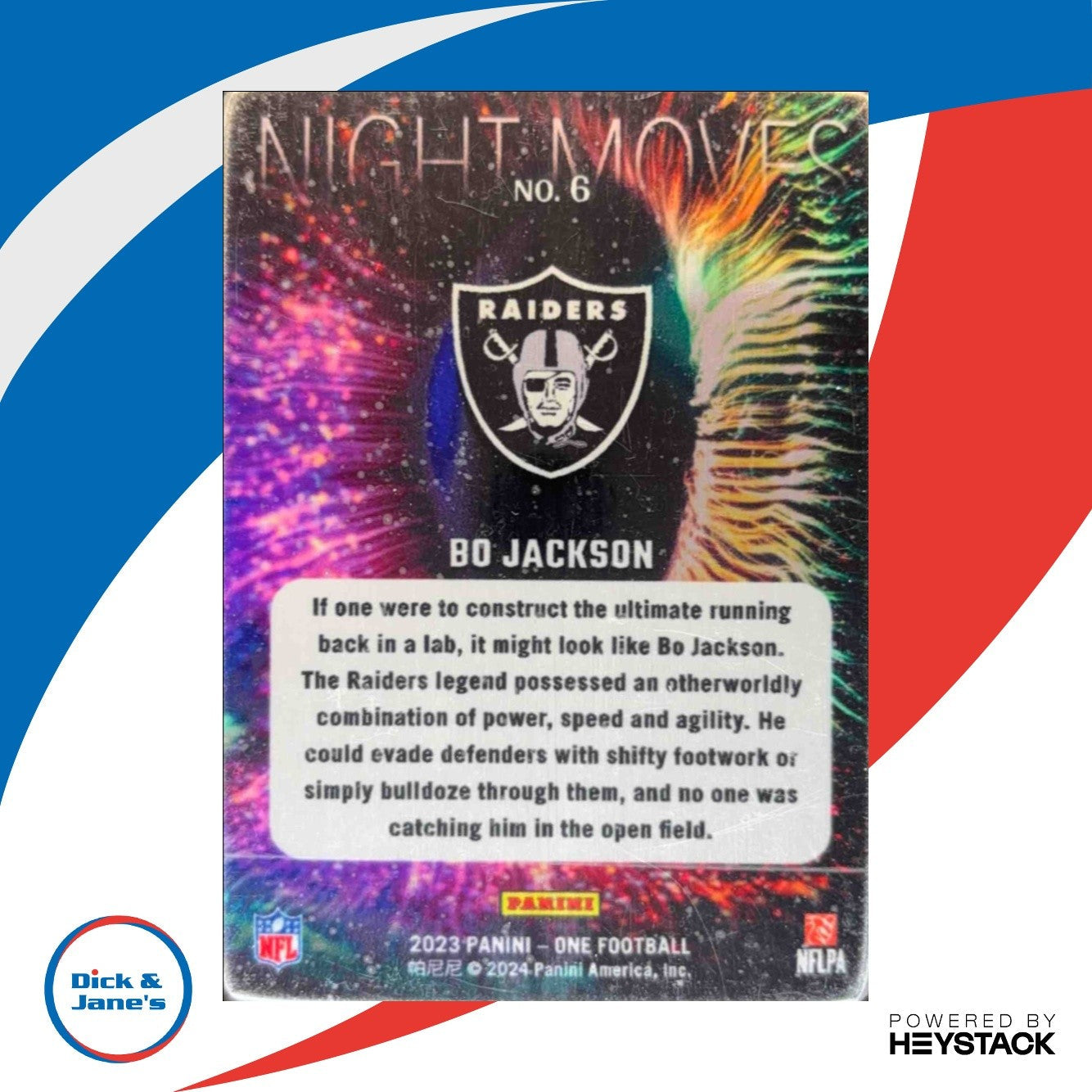2023 Panini One Night Moves #6 Bo Jackson Oakland Raiders - Sports Cards