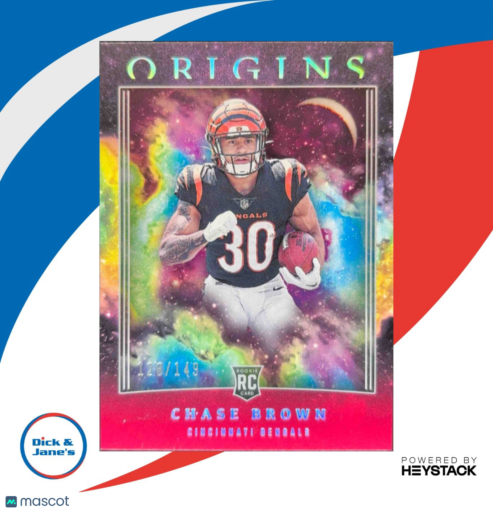 2023 Panini Origins Chase Brown Red 128/149 #142 RC Cincinnati Bengals - Sports Cards