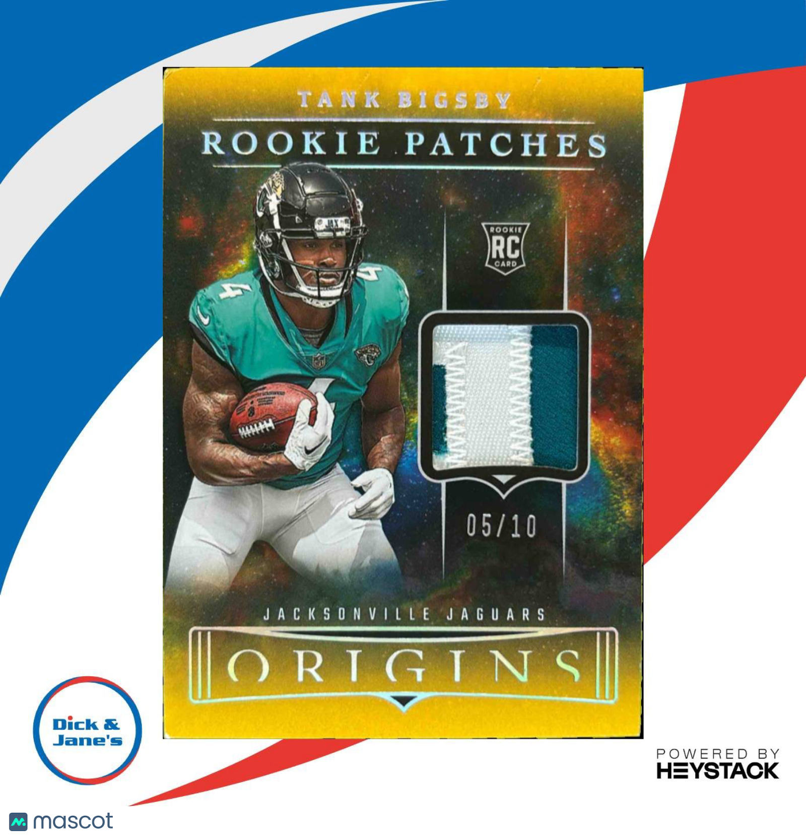 2023 Panini Origins Tank Bigsby Rookie Patches Gold 1/10 RC Jacksonville Jaguars - Sports Cards