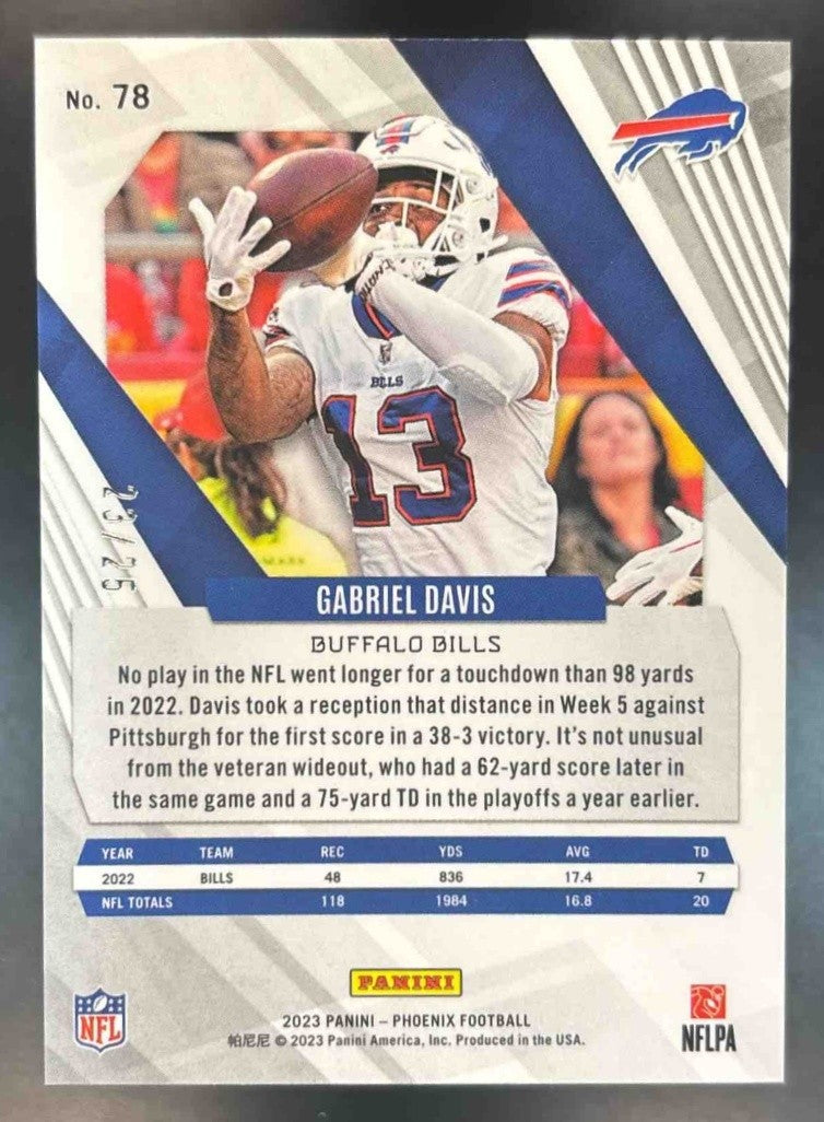 2023 Panini Phoenix Gabriel Davis Green Seismic /25 #78 Buffalo Bills - Sports Cards