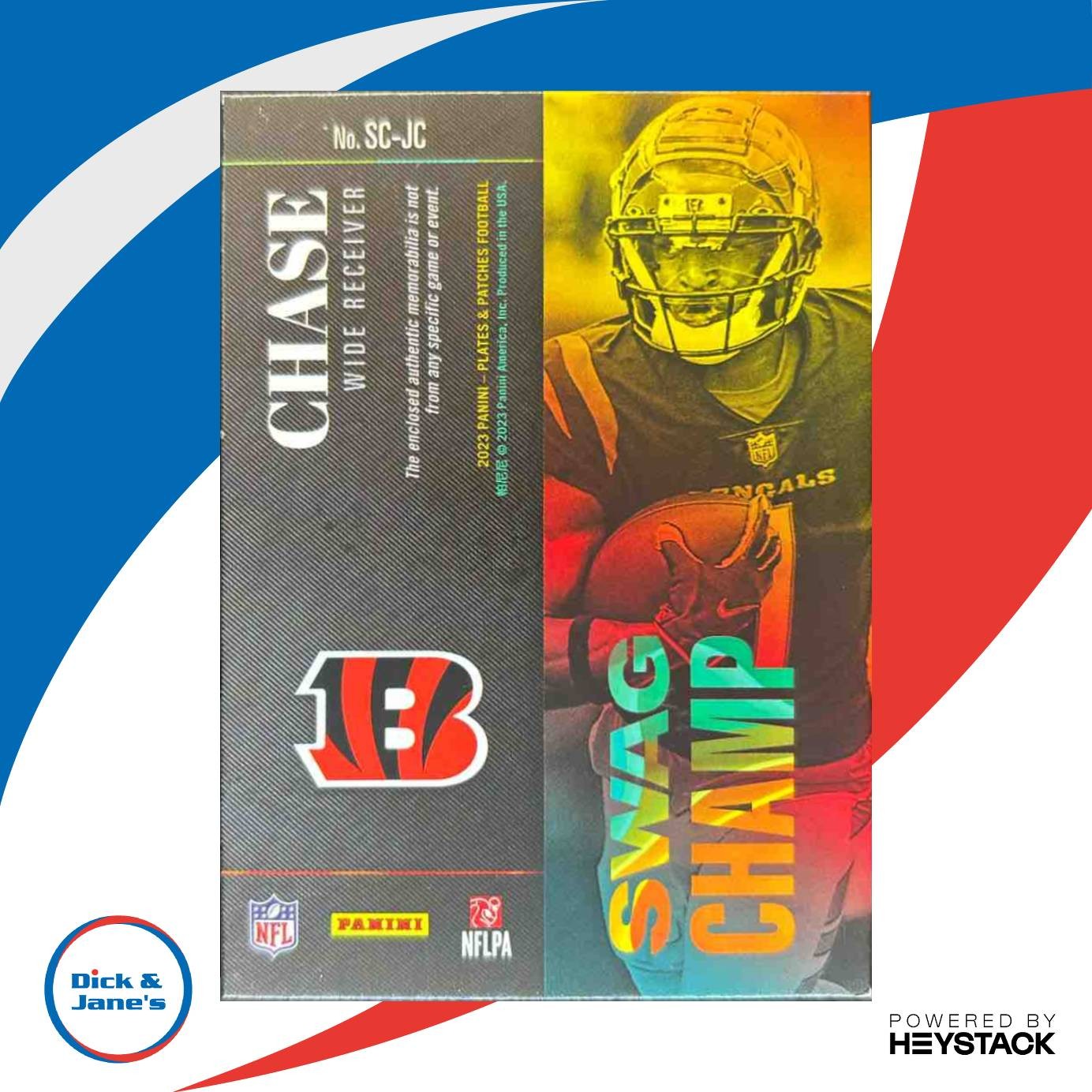 2023 Panini Plates & Patches Ja’Marr Chase Swag Champ /75 Cincinnati Bengals - Sports Cards