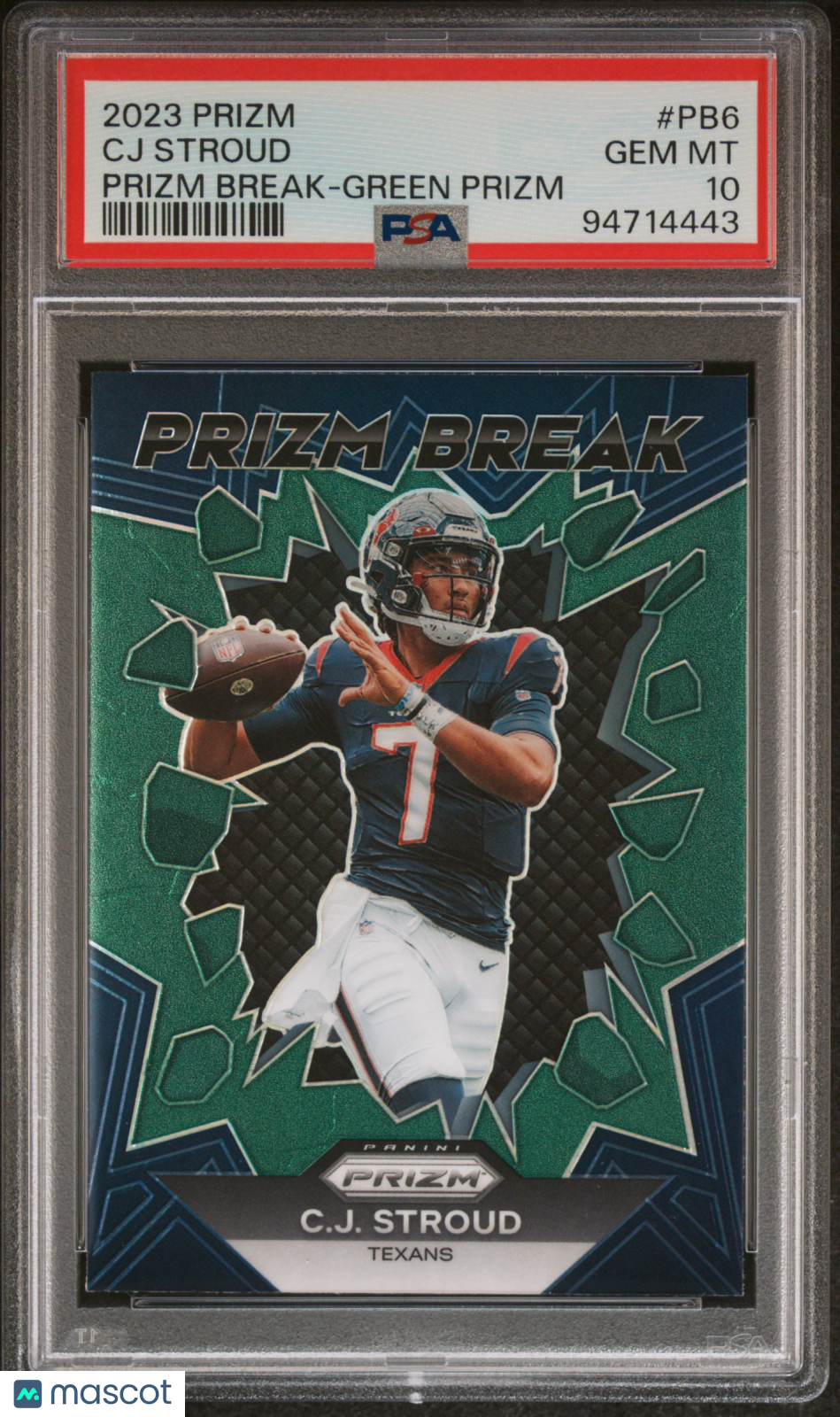 2023 Panini Prizm Prizm Break CJ Stroud Green #PB6 PSA 10 GEM MINT - Graded Sports Cards