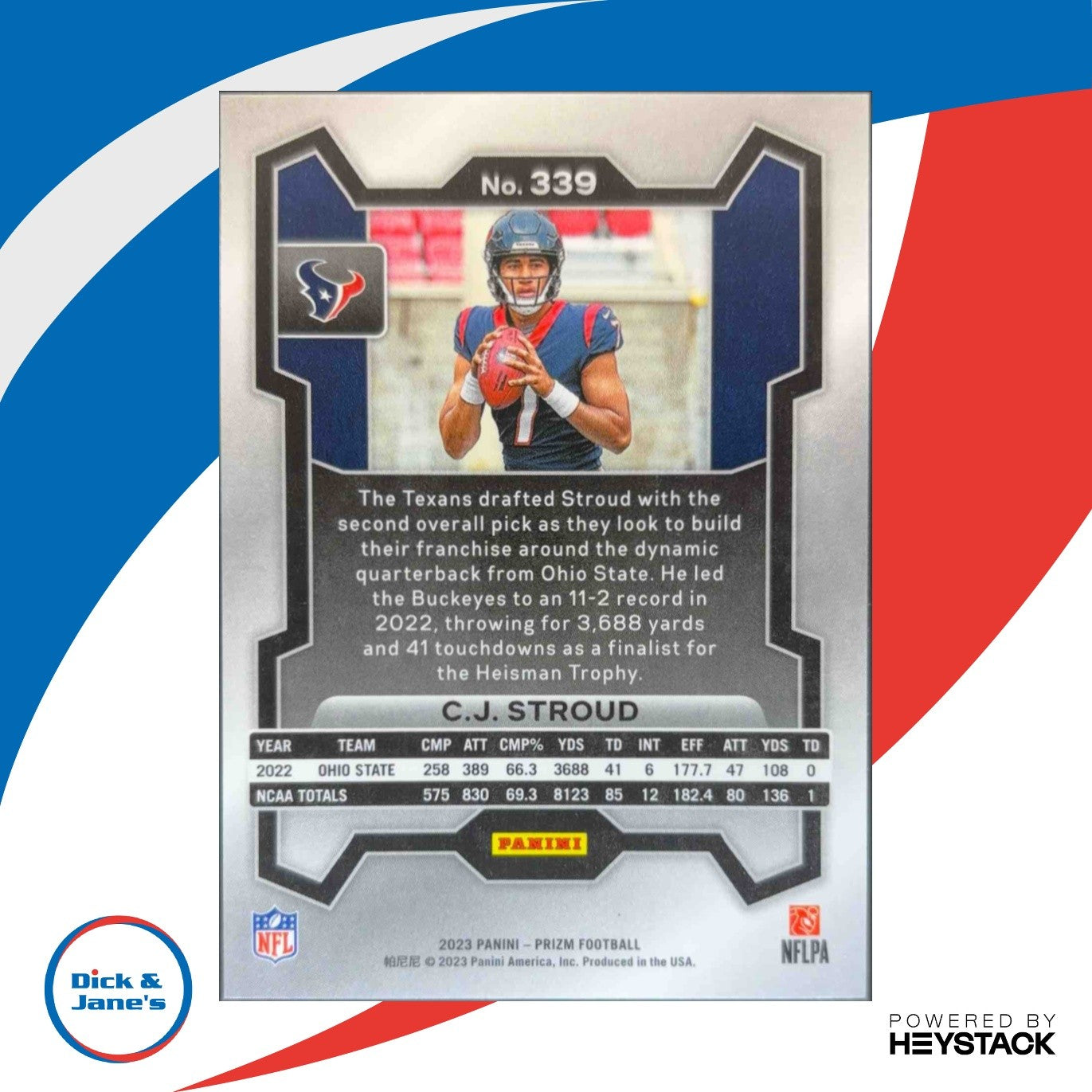2023 Panini Prizm C.J. Stroud #339 RC Houston Texans - Sports Cards