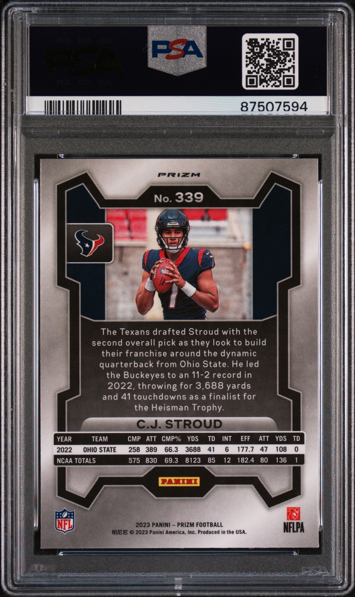 2023 Panini Prizm CJ Stroud Disco #339 PSA 10 - Graded Sports Cards