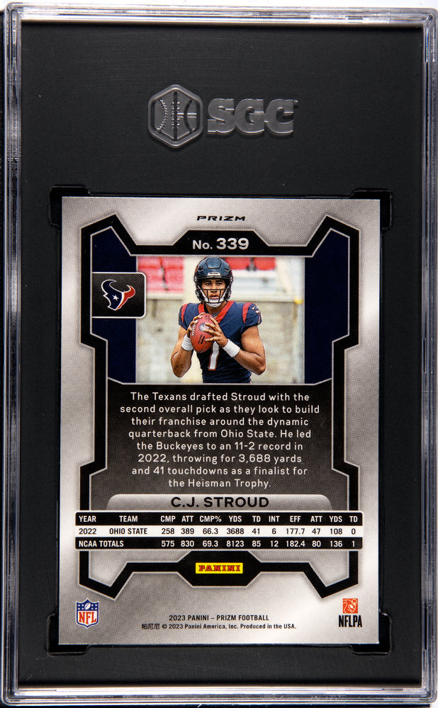 2023 Panini Prizm CJ Stroud Red White Blue #339 SGC 9.5 - Graded Sports Cards