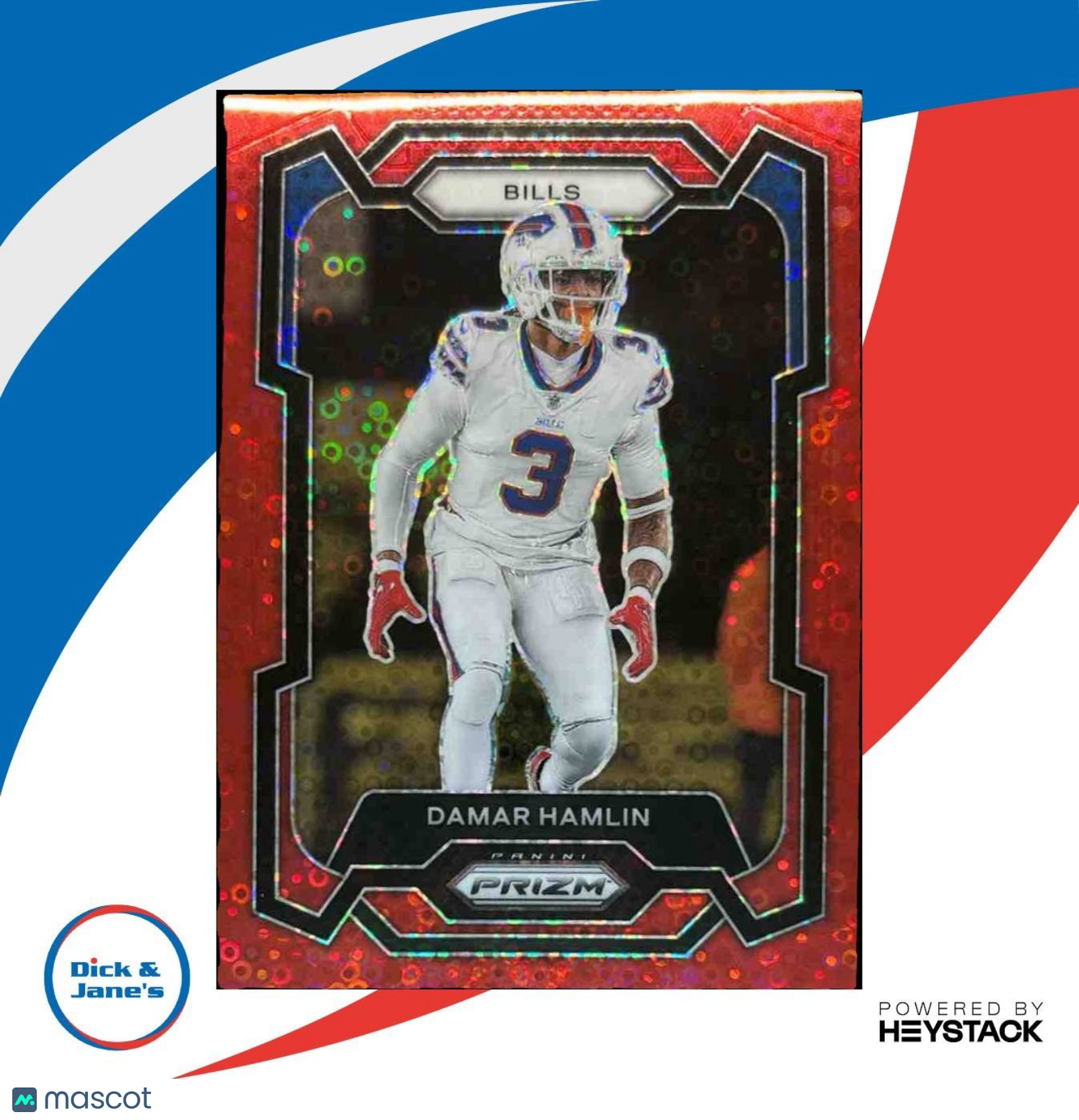 2023 Panini Prizm Damar Hamlin No Huddle Red 33/70 #27 Buffalo Bills - Sports Cards