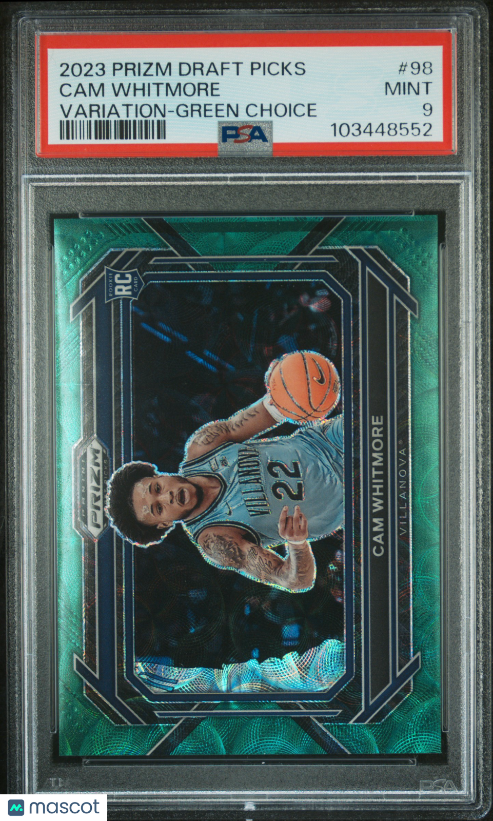 2023 Panini Prizm Draft Picks Cam Whitmore Variation Green Choice PSA 9 #d 2/8 - Graded Sports Cards