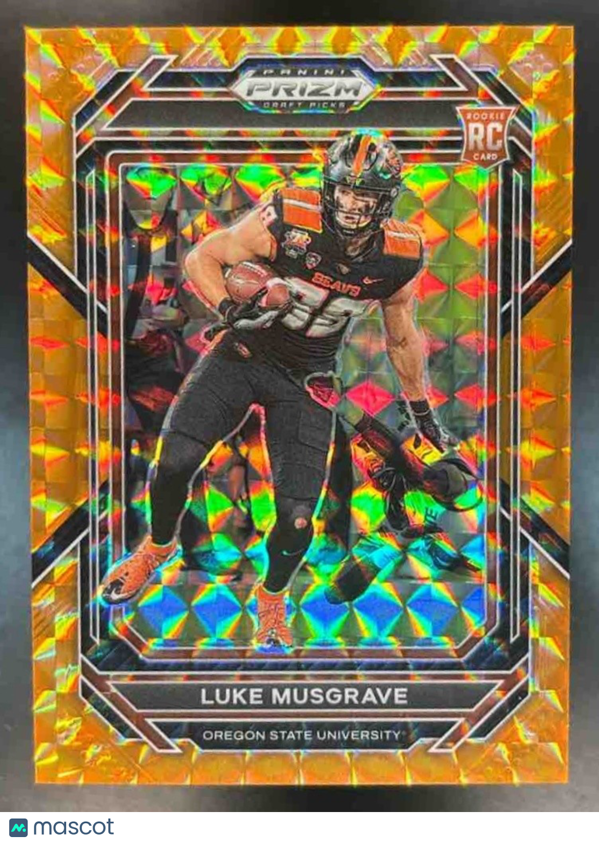 2023 Panini Prizm Draft Picks Luke Musgrave Prizms Orange Finite /39 #158 RC - Sports Cards