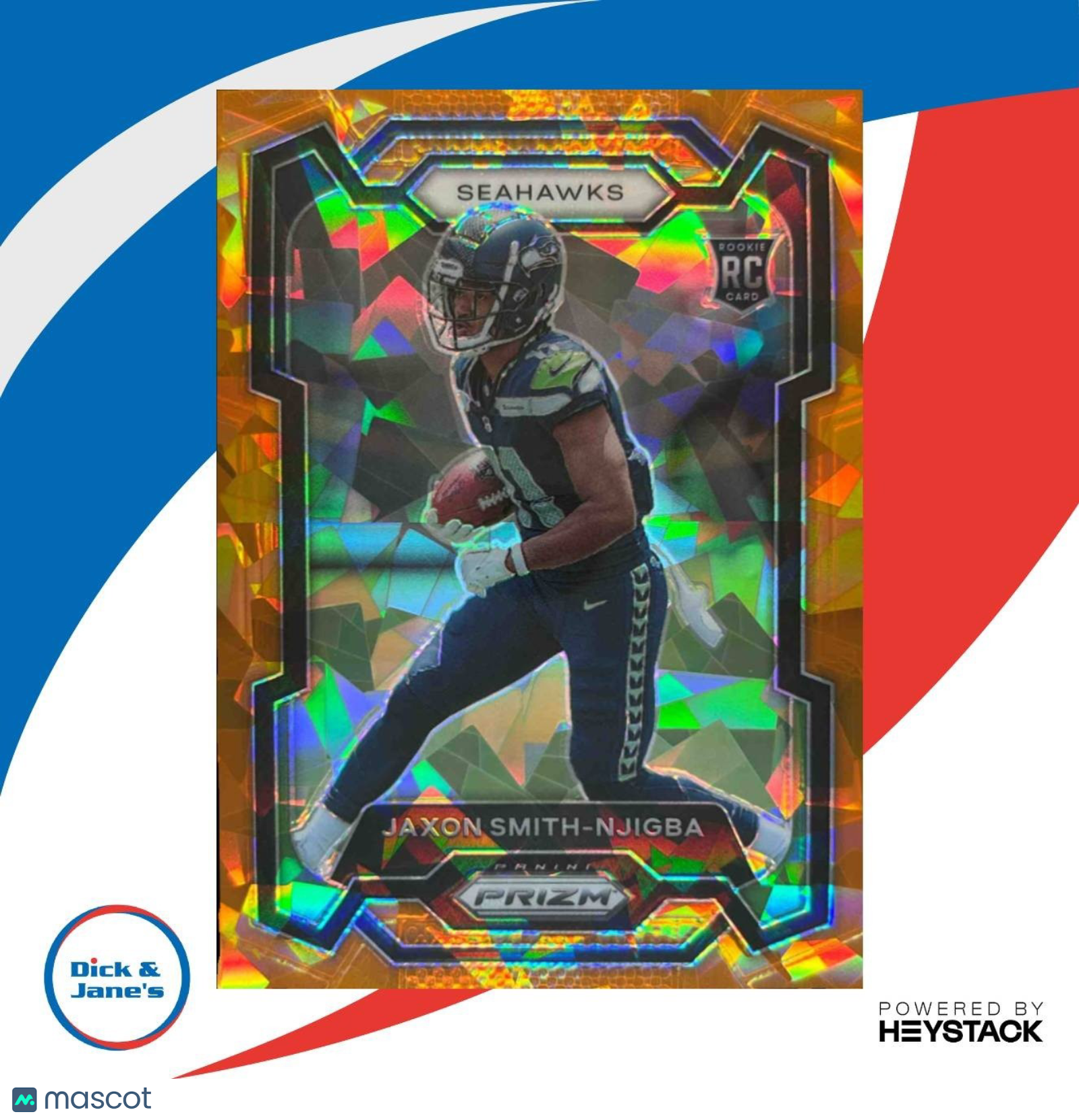 2023 Panini Prizm Jaxon Smith-Njigba Orange Ice #390 RC Seattle Seahawks - Sports Cards