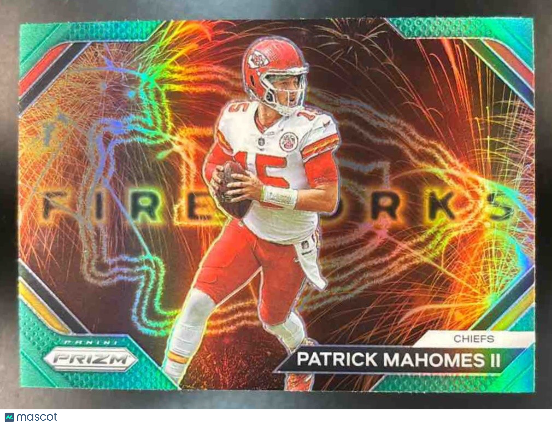 2023 Panini Prizm Patrick Mahomes II Fireworks Prizms Green Kansas City Chiefs - Sports Cards