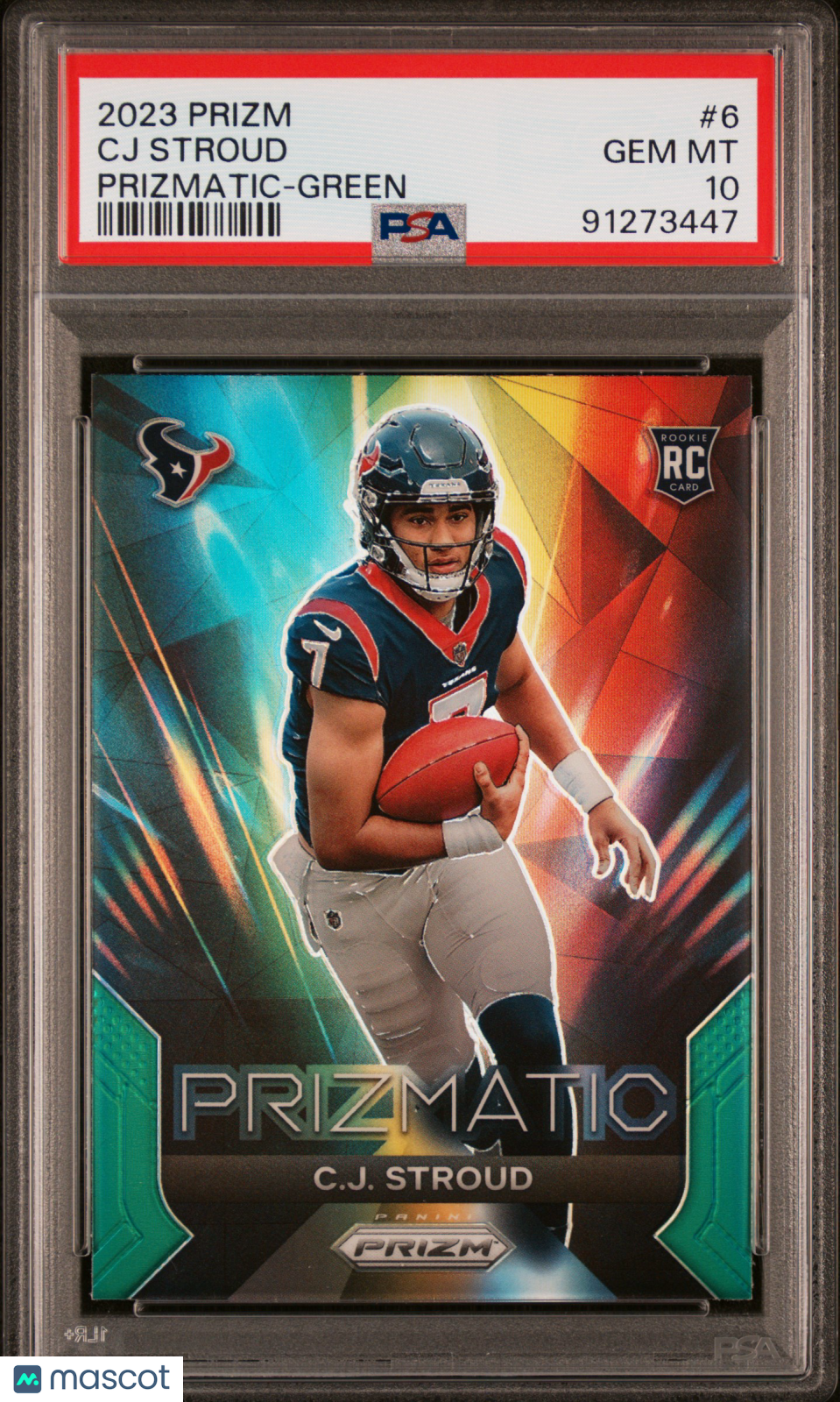 2023 Panini Prizm Prizmatic CJ Stroud Green #6 PSA 10 - Graded Sports Cards