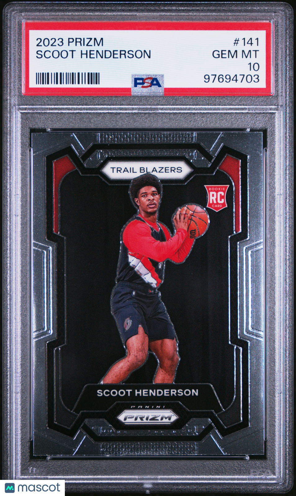 2023 Panini Prizm Scoot Henderson Rookie #141 PSA 10 Portland Trail Blazers - Graded Sports Cards