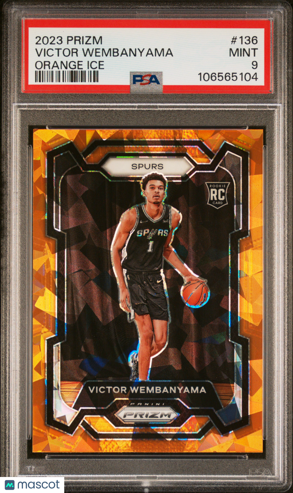2023 Panini Prizm Victor Wembanyama Orange Ice Rookie #136 PSA 9 MINT - Graded Sports Cards