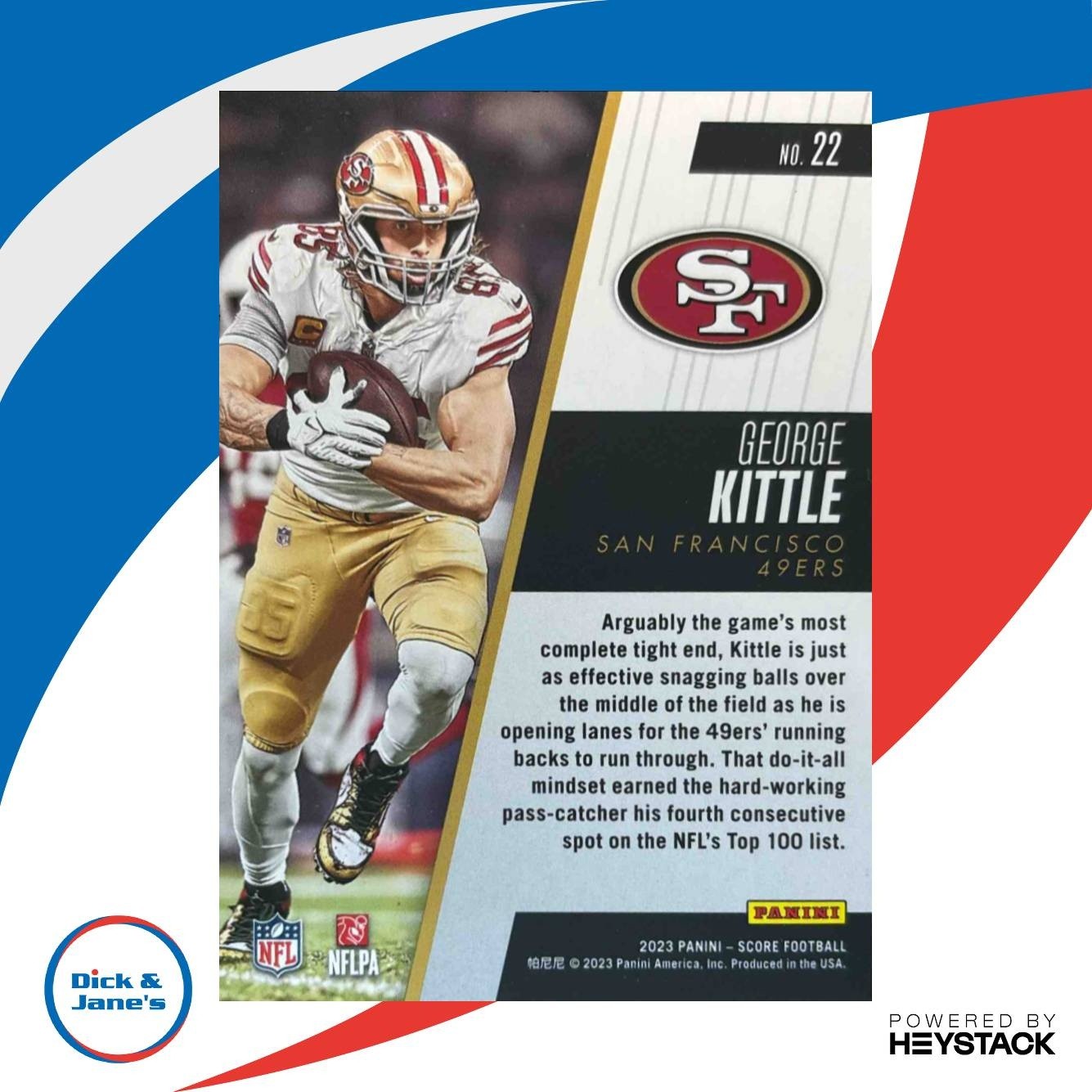 2023 Panini Score George Kittle Top 100 #22 San Francisco 49ers - Sports Cards