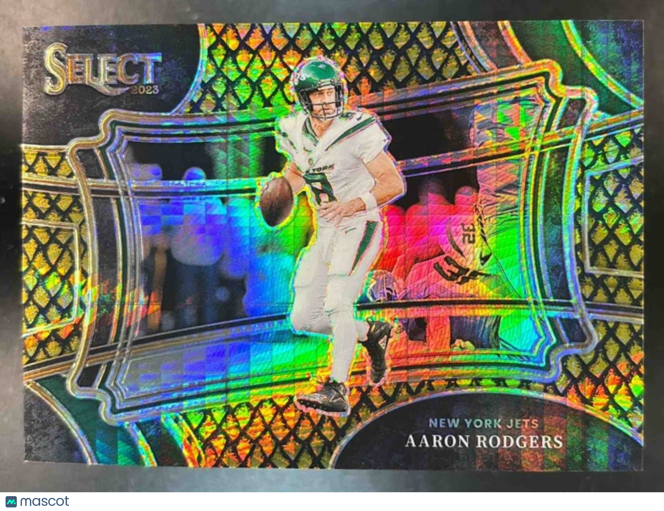 2023 Panini Select Aaron Rodgers Dragon Scale Gold Prizms /10 #375 New York Jets - Sports Cards