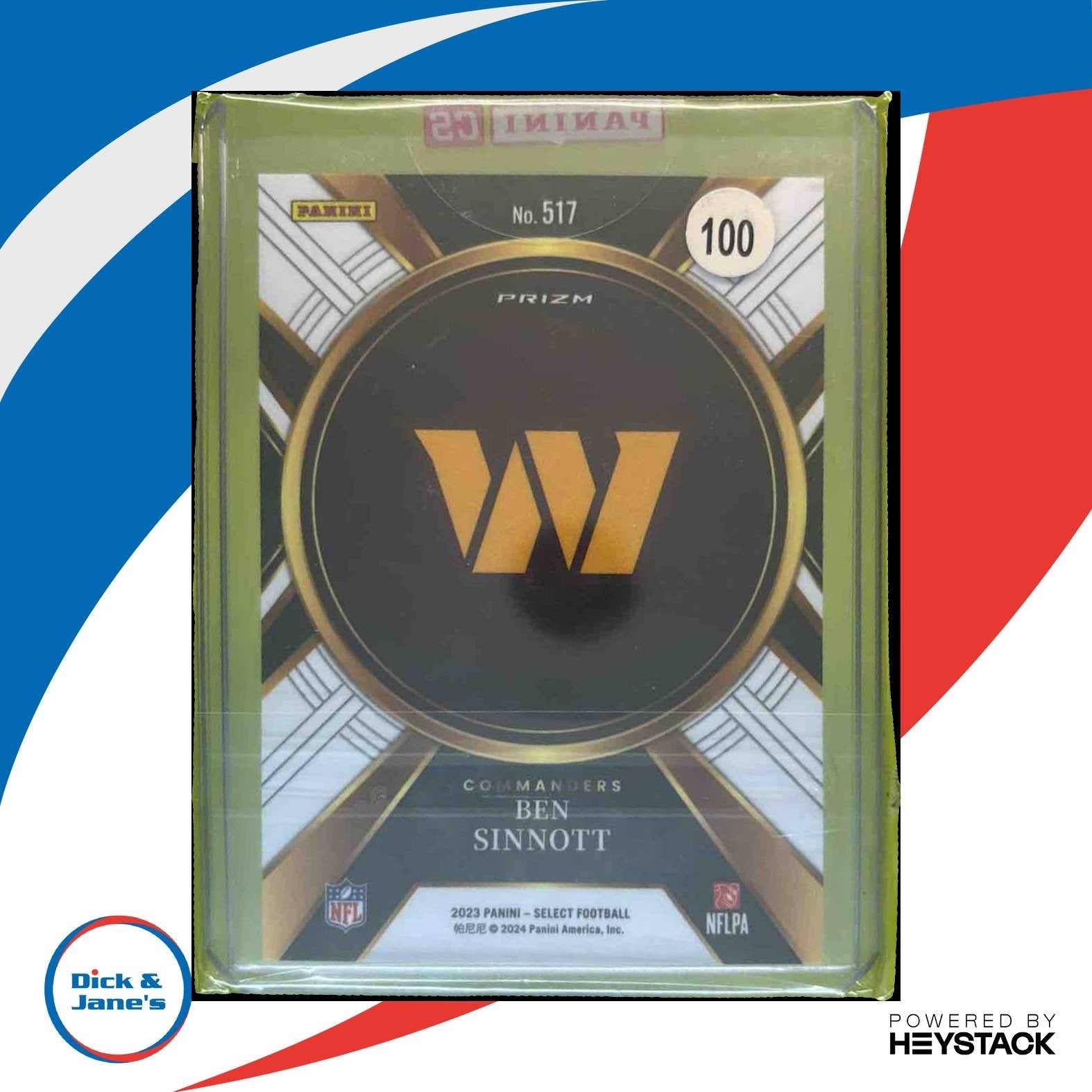 2023 Panini Select Ben Sinnott #517 XRC Washington Commanders - Sports Cards