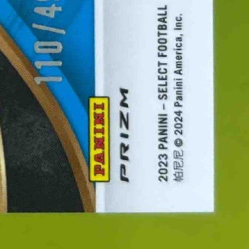 2023 Panini Select Bryce Young Neon Green Prizms Die Cut /499 #291 RC Panthers - Sports Cards