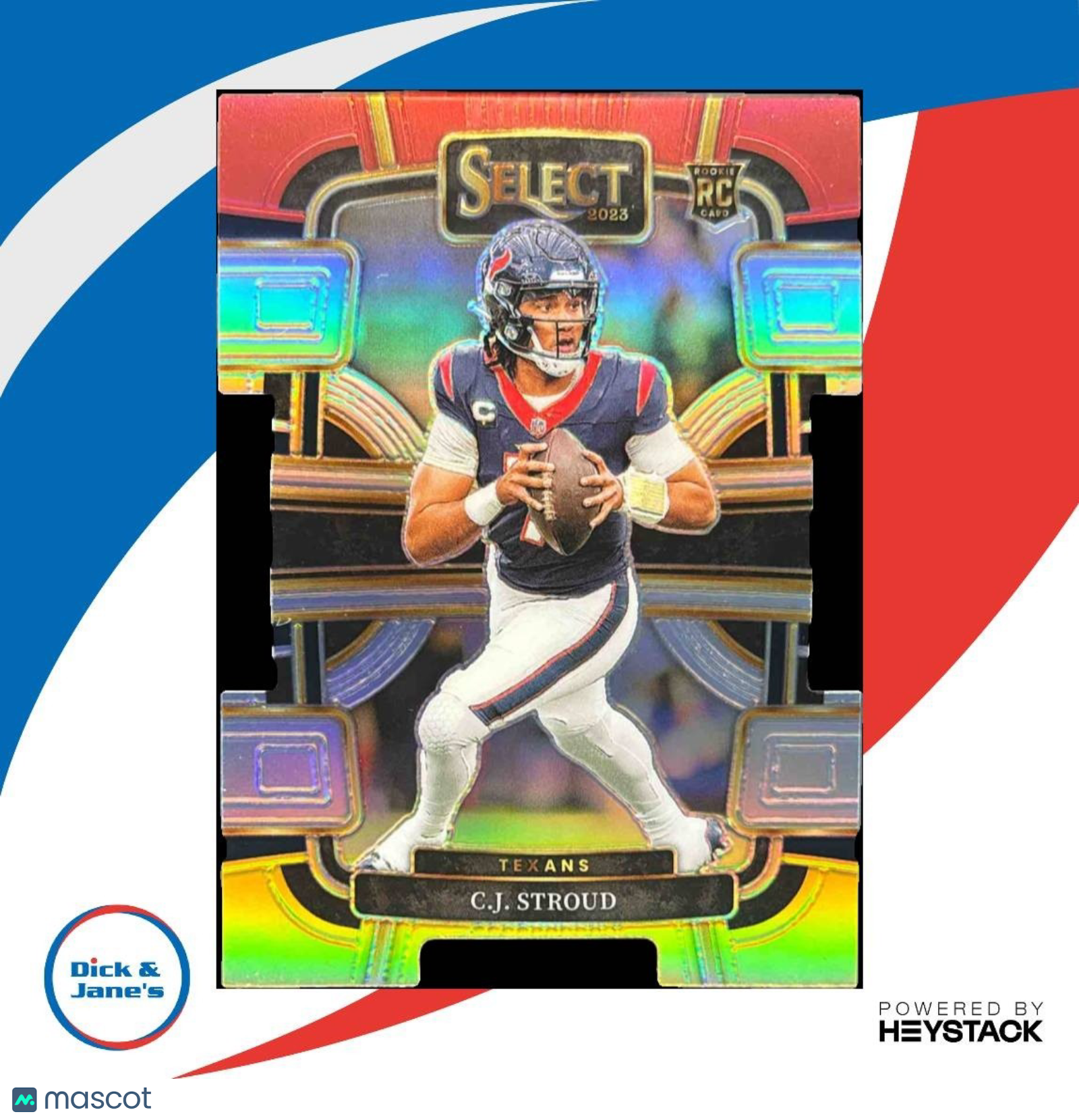 2023 Panini Select C.J. Stroud Red and Yellow Die Cut #41 RC Houston Texans - Sports Cards