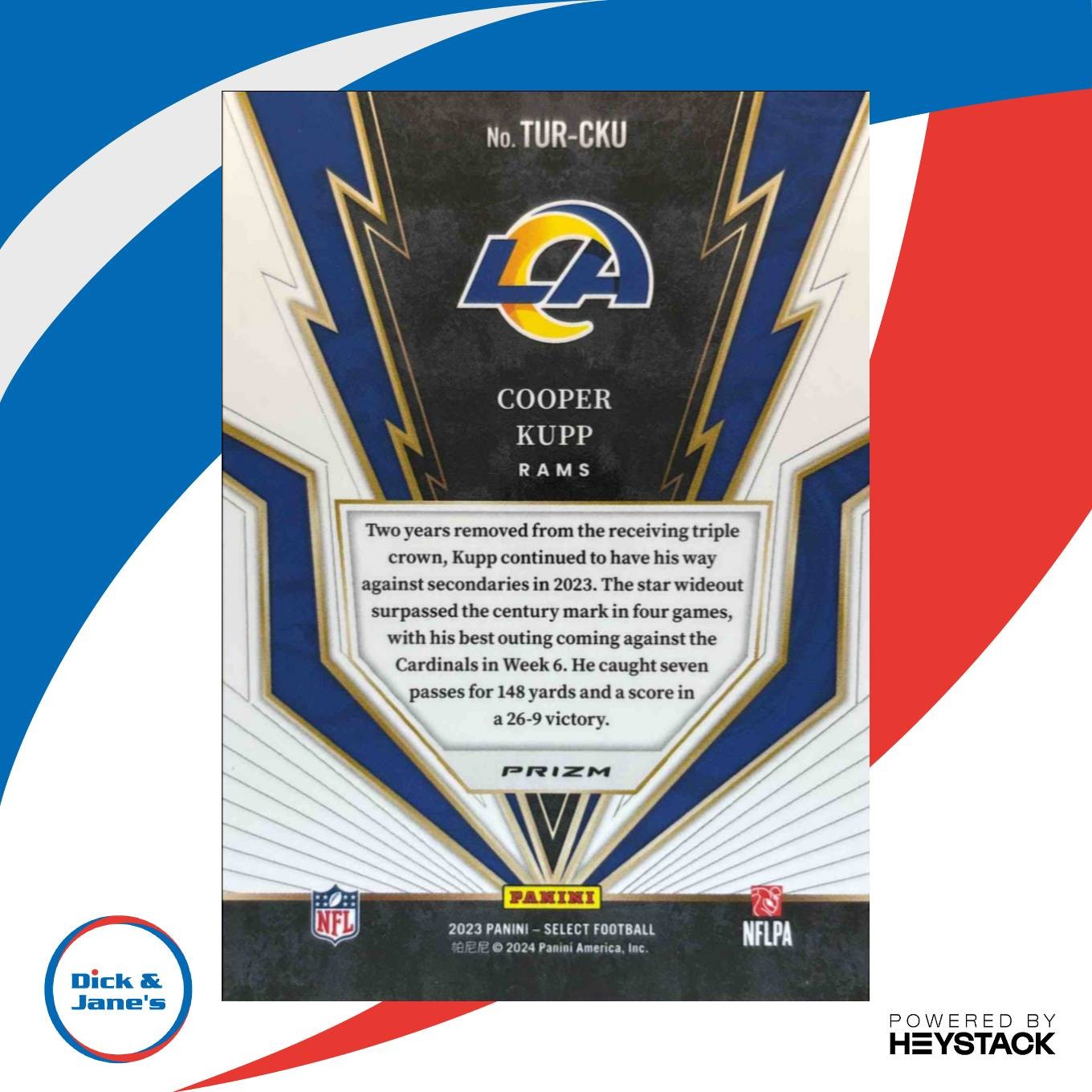 2023 Panini Select Cooper Kupp Turbocharged Zebra Prizm Los Angeles Rams - Sports Cards