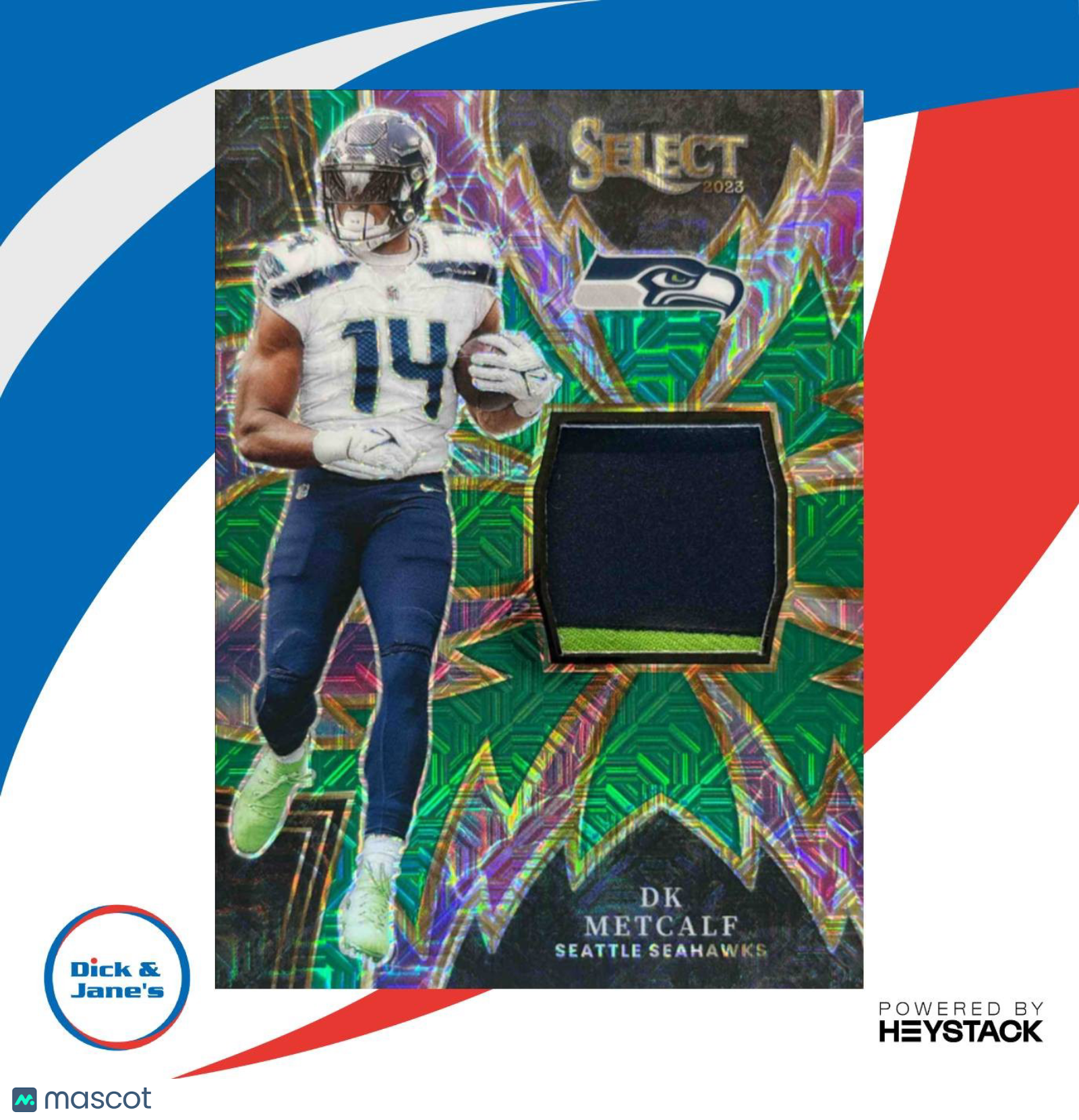 2023 Panini Select DK Metcalf Sparks Green Prizm 5/5 SP-DKM MEM Seattle Seahawks - Sports Cards