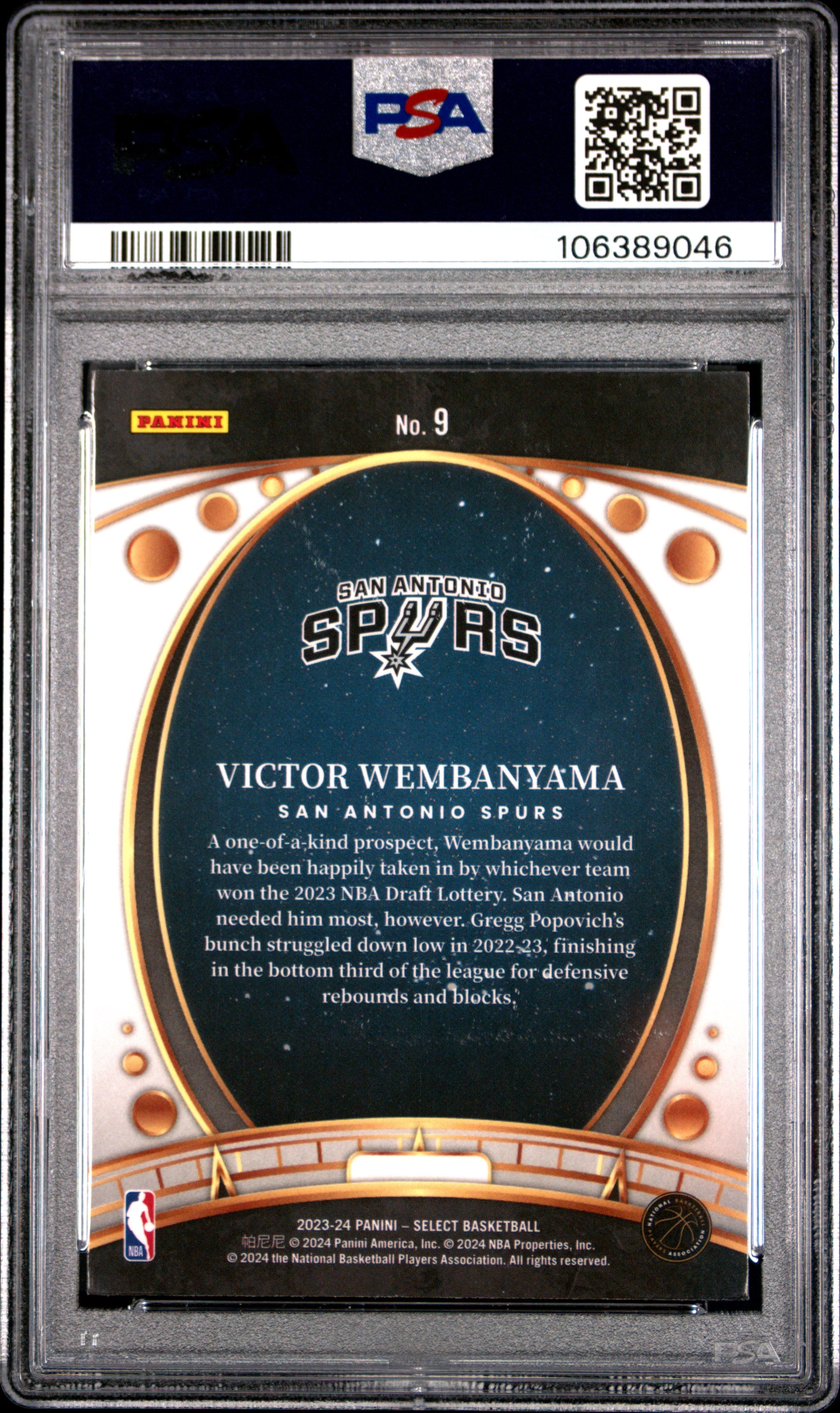 2023 Panini Select Lodestars Victor Wembanyama Rookie PSA 10 San Antonio Spurs - Graded Sports Cards