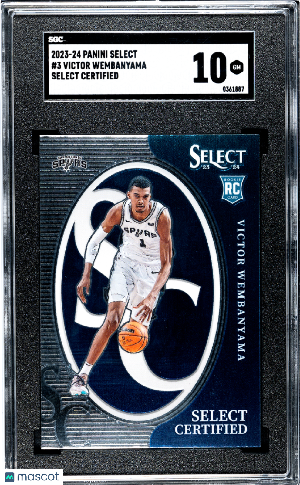 2023 Panini Select Victor Wembanyama Certified #3 SGC 10 - Graded Sports Cards