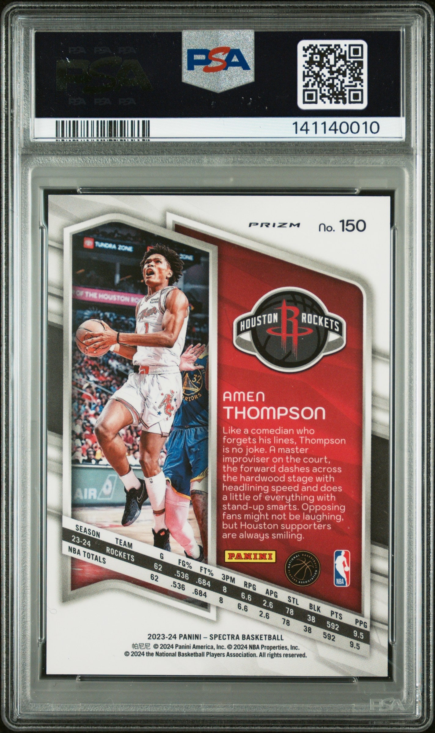 2023 Panini Spectra Amen Thompson Menagerie #150 PSA 9 - Graded Sports Cards
