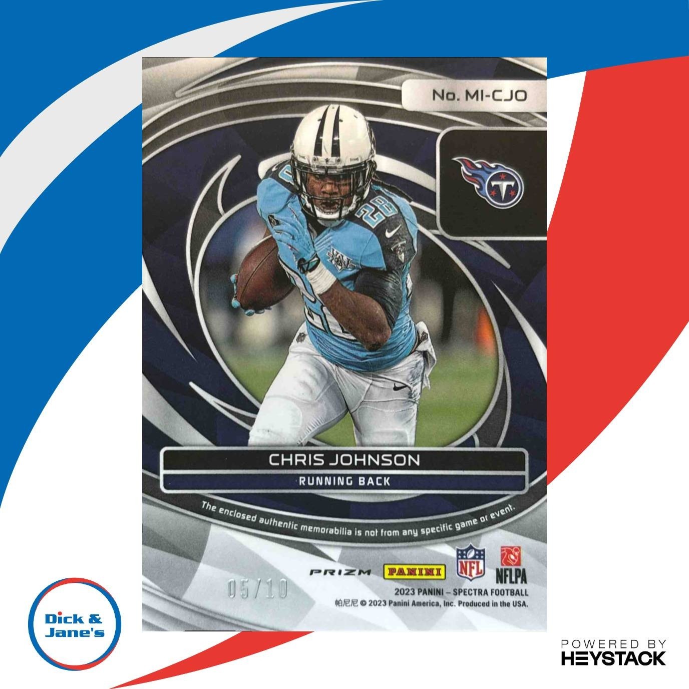 2023 Panini Spectra Chris Johnson Max Impact Neon Orange /10 MEM Tennessee Titan - Sports Cards