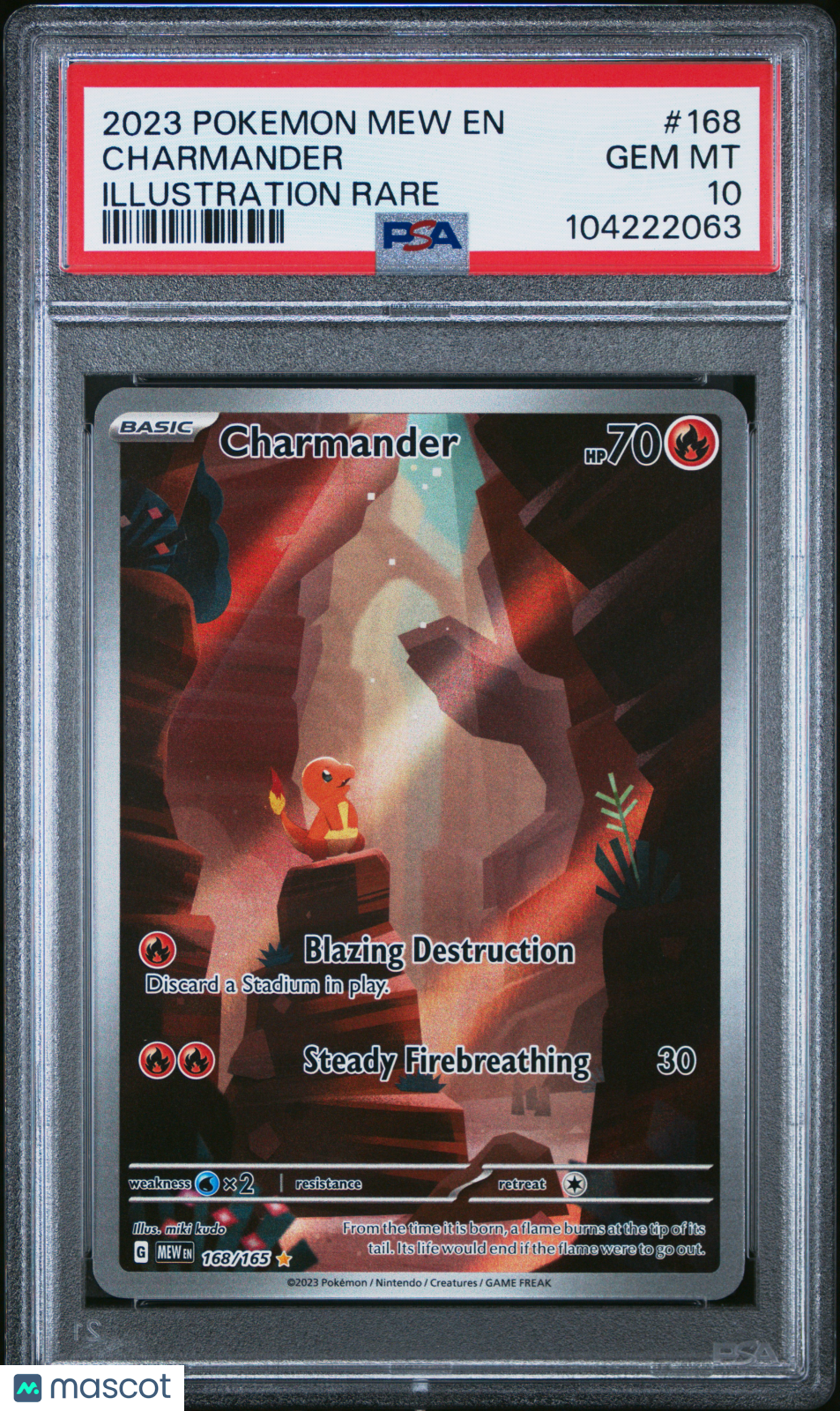 2023 Pokemon 151 Charmander #168 Illustration Rare PSA 10 GEM MINT - Graded TCG/CCG